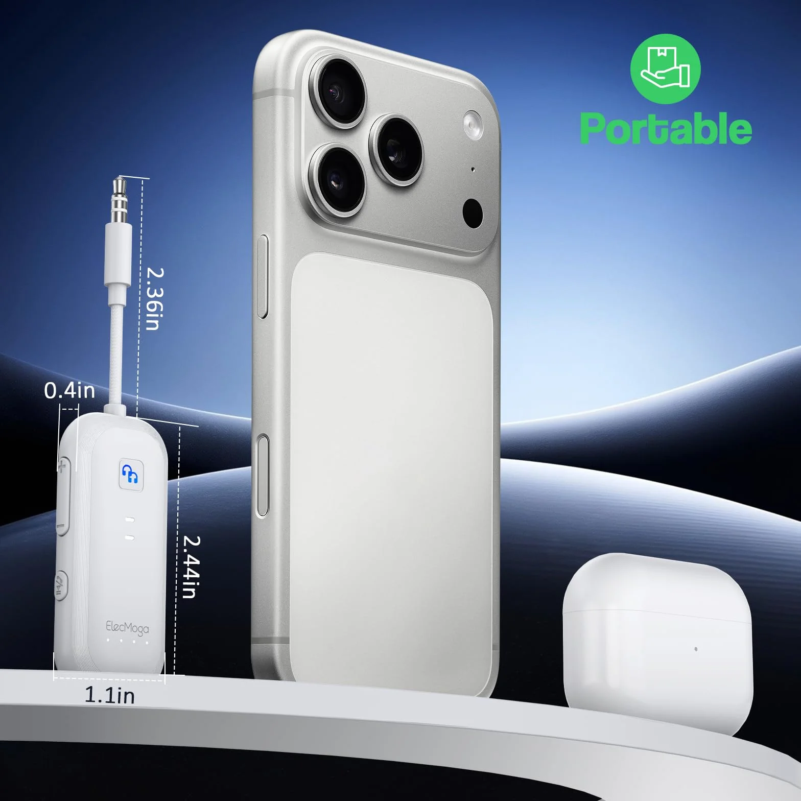 Trasmettitore Bluetooth per TV ElecMoga Ricevitore Bluetooth Aux 3.5mm Jack Adattatore Auto Bassa Latenza Supporto per 2 AirPods Cuffie/Altoparlanti/Uuto/Volo/Palestra