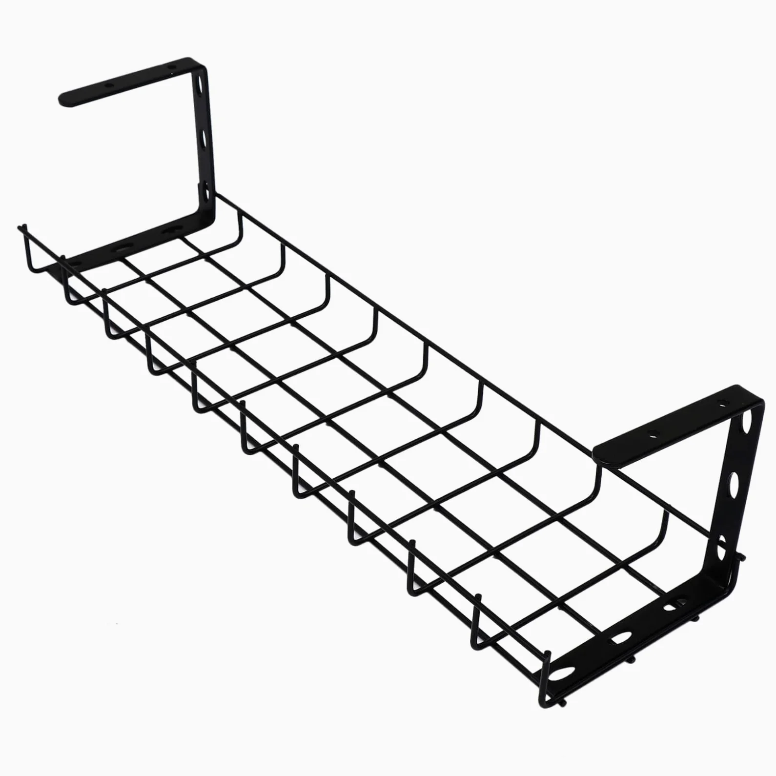 Holibanna 1pezzi Canalina Passacavi Sotto Scrivania Vassoio Organizzatore Ferro Per Elettrici Salvaspazio Per Elettrici e Porta Multipresa Design e Per e Casa Nero