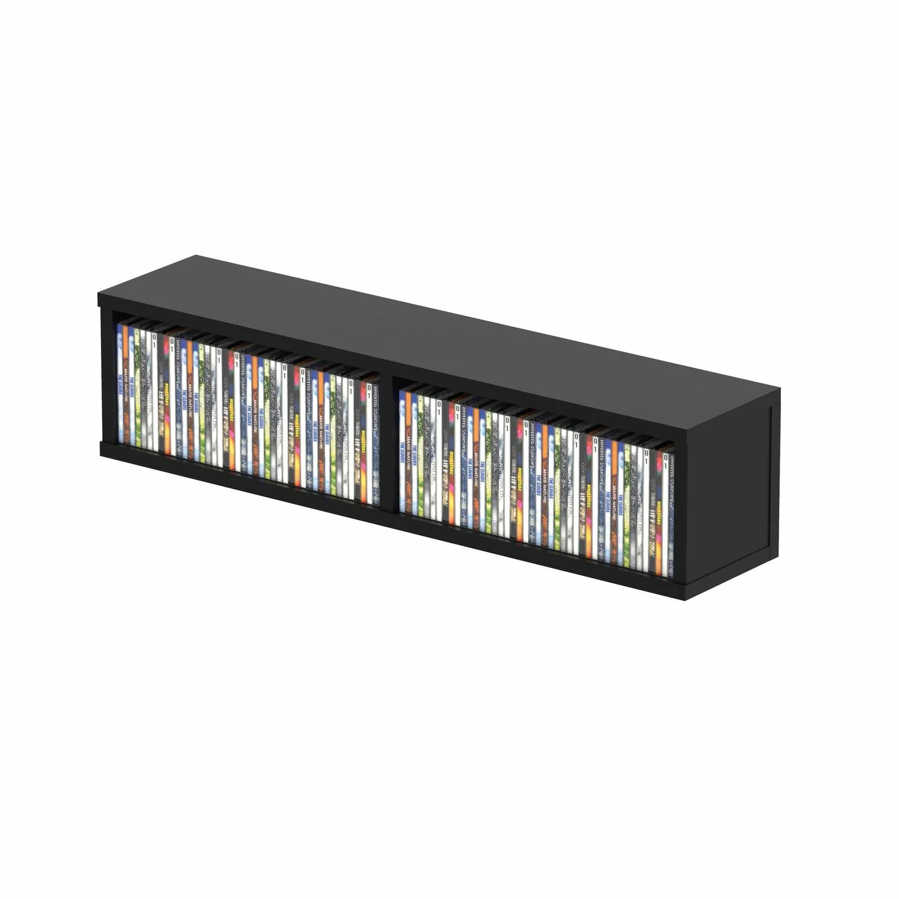 Glorious CD Box Black 90 - Contiene Fino A 90 Compact Disc, Facilmente Impilabili Con Altri Contenitori, Con Divisore (45 Per Scomparto), Nero
