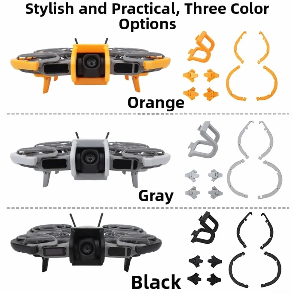 Kit di protezione per DJI NEO 2, copertura antigraffio con treppiede che aumenta l'altezza, accessori per carrello di atterraggio pieghevole (arancione)