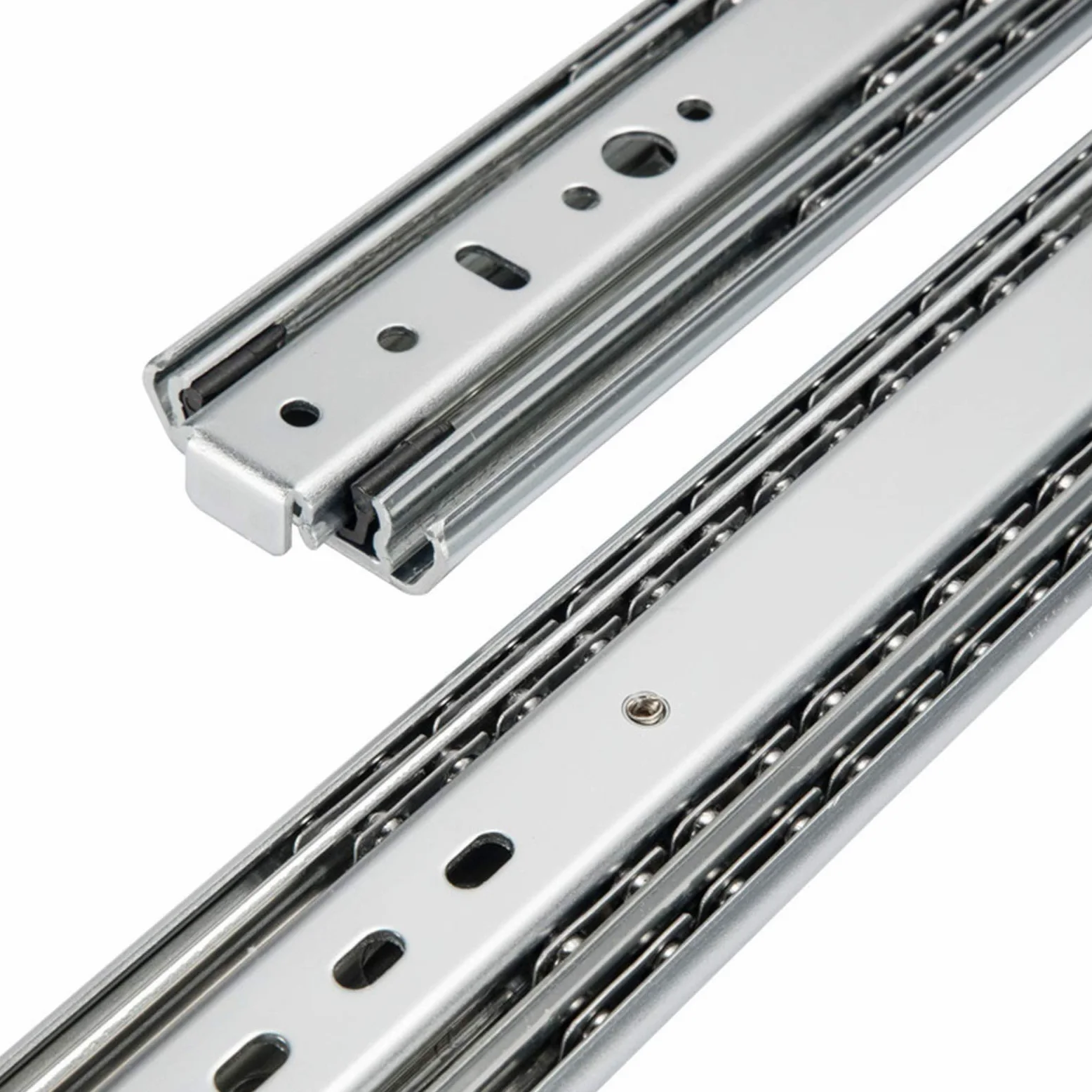 Guide per cassetti industriali Ultra Resistenti con Serratura, Estensione Completa a 3 Pieghe, Cuscinetti a Sfera, Larghezza 53 mm, Montaggio Laterale, 1 Coppia ()