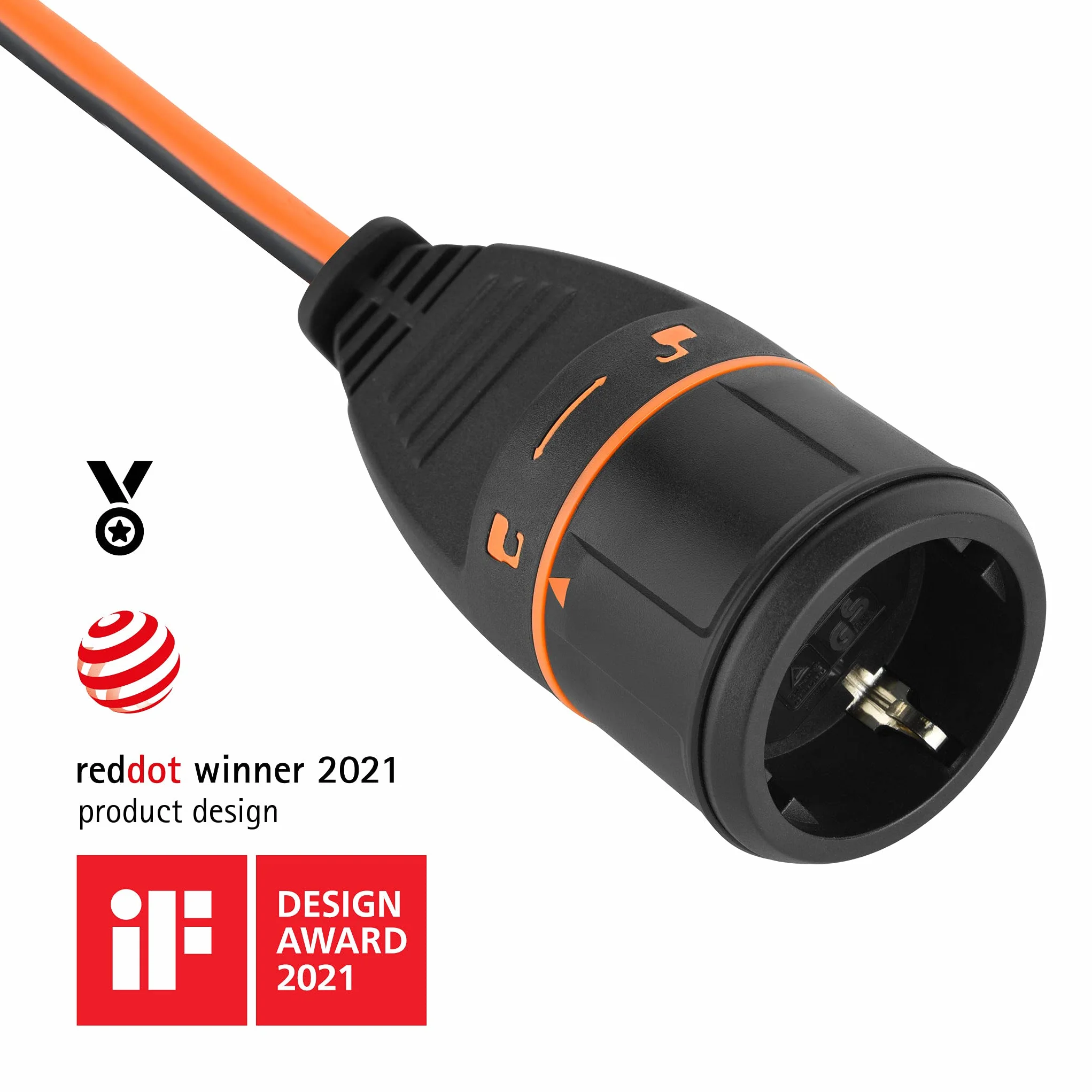 Electraline 49237 Avvolgicavo con Prolunga Elettrica da Giardino 25M 3G1 con Presa Electralock e maniglia ergonomica