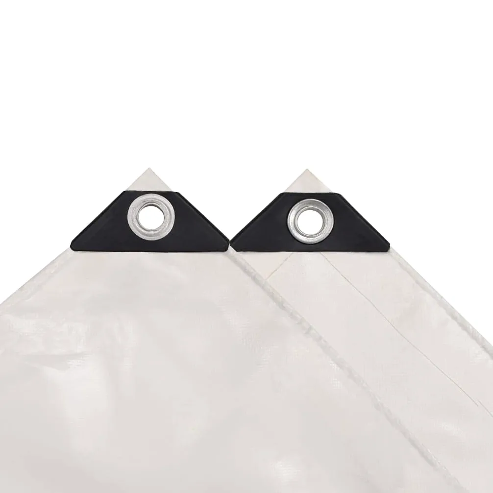 Telone di copertura, 650 g/m², 4 x 8 m, bianco, in tela con rivestimento in PVC, resistente alle intemperie, agli strappi, ai raggi UV, con occhielli, per giardino, campeggio, auto, rimorchio