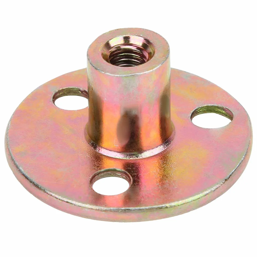 Pezzi Piastra di Ferro Dado Flangiato 3 Fori Zincato Base Rotonda Set Dadi a T Alta Resistenza M6 M8 M10 (M8)