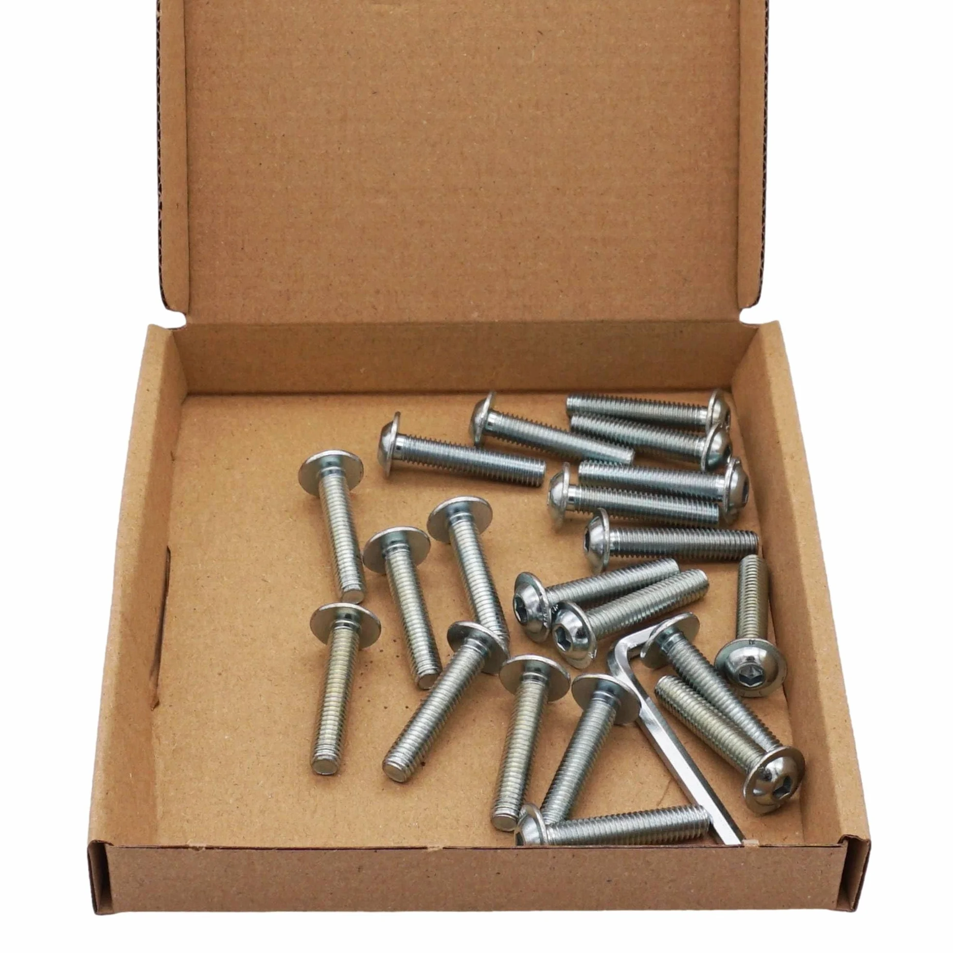 Viti a Testa Bombata con Esagono Incassato M6 x 30 mm ISO 7380-2 Zincati Flangia 20 Pezzi