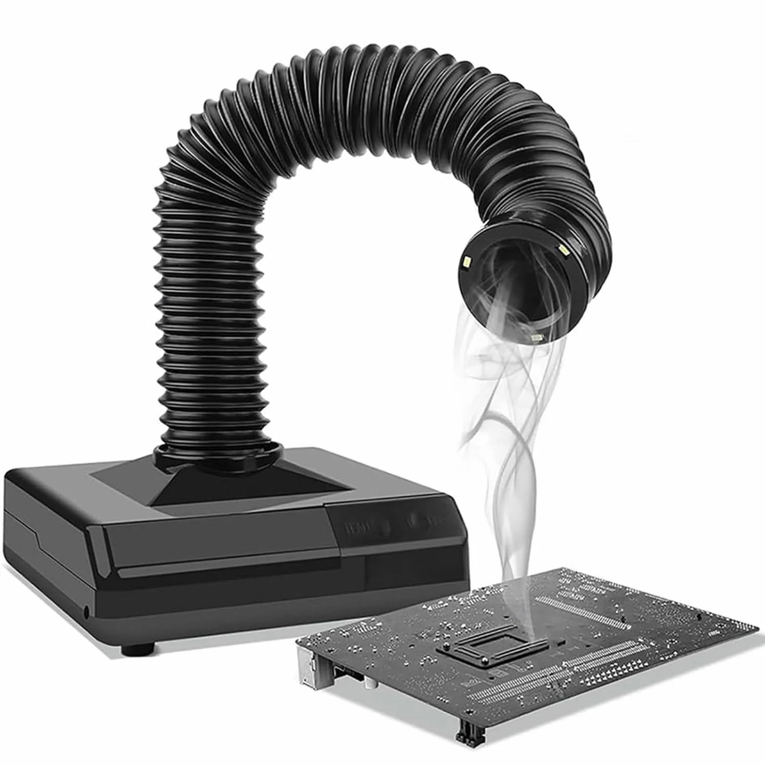 Solder Fume Extractor con luce LED rimuove il fumo di saldatura per riparazioni elettroniche