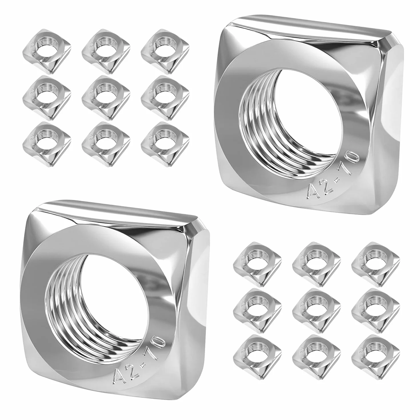 20 Pezzi Dadi Quadrati M8 x 13 mm x 6 mm in Acciaio Inossidabile 304 per Giunti e Montaggio
