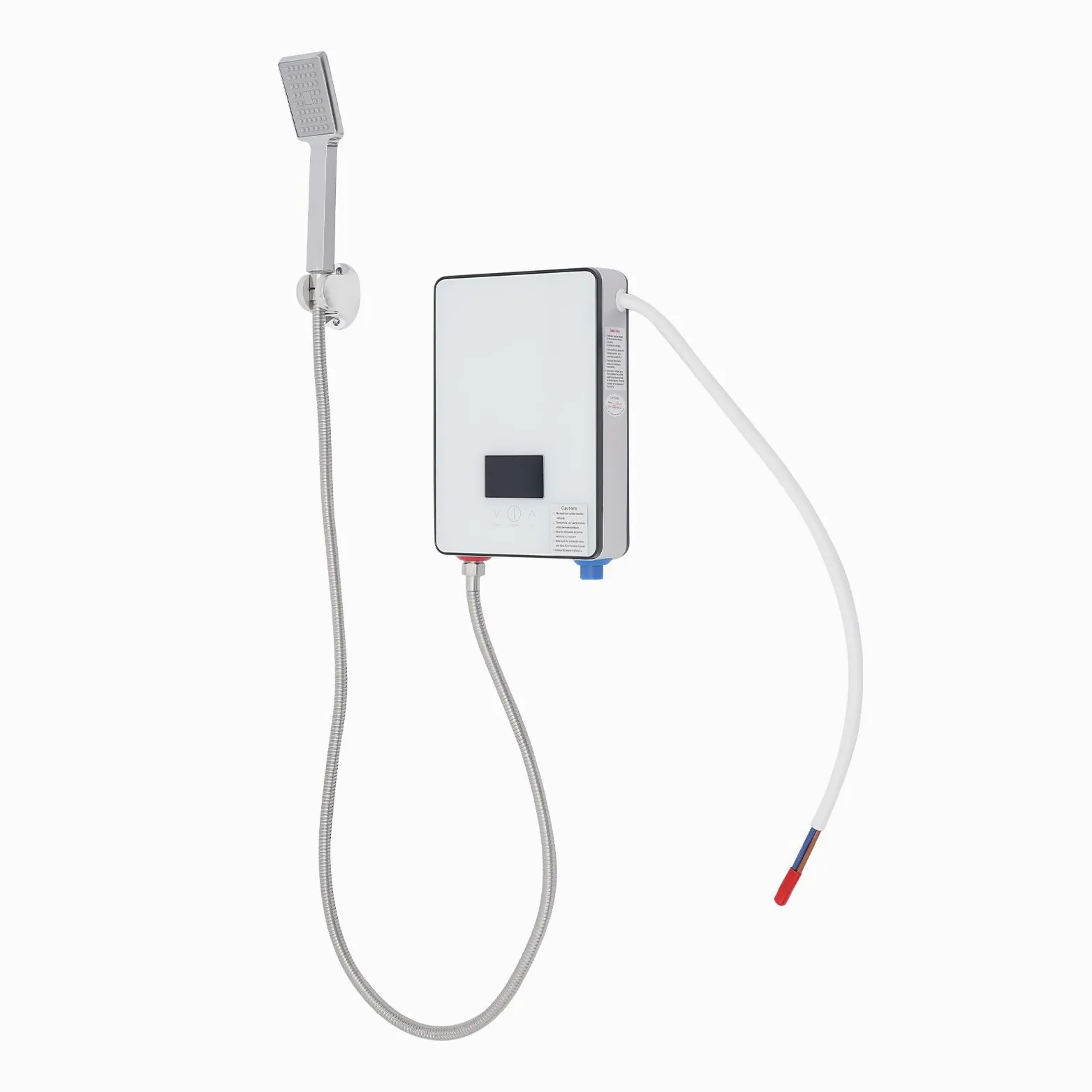 WooDerson Scaldacqua elettrico istantaneo da 4500 W, con display a LED e soffione doccia, scaldabagno in acciaio inox, pressione nominale 0,6 Mpa, scaldabagno per bagni, ristoranti, hotel, ecc
