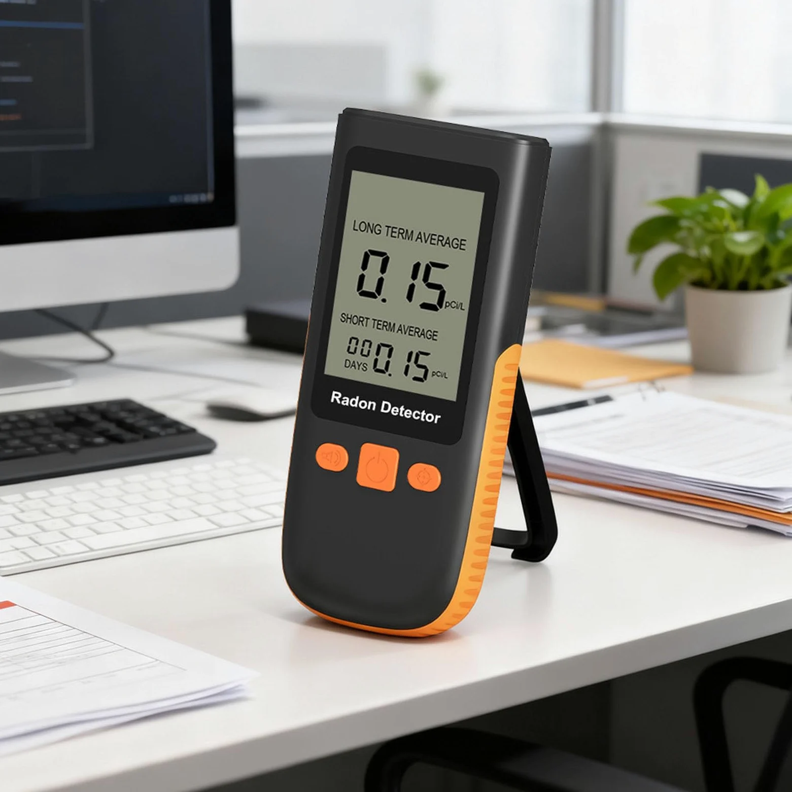 Rilevatore di Radon, Misuratore di Radon Portatile Alimentato a Batteria con Schermo LCD, 0-270pCi/L 0-9999Bq/m³ per Casa, Ufficio, Scuola, Hotel