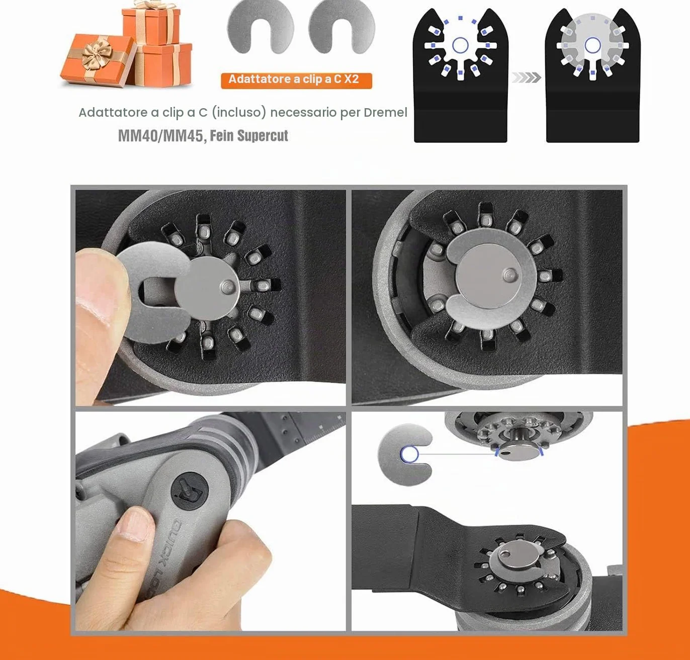 LEILUO - 5 lame oscillanti per utensili oscillanti in titanio, per materiali duri, chiodi in metallo, lame per sega oscillante, adatte per Dewalt, Rockwell, Milwaukee, Makita, Ryobi