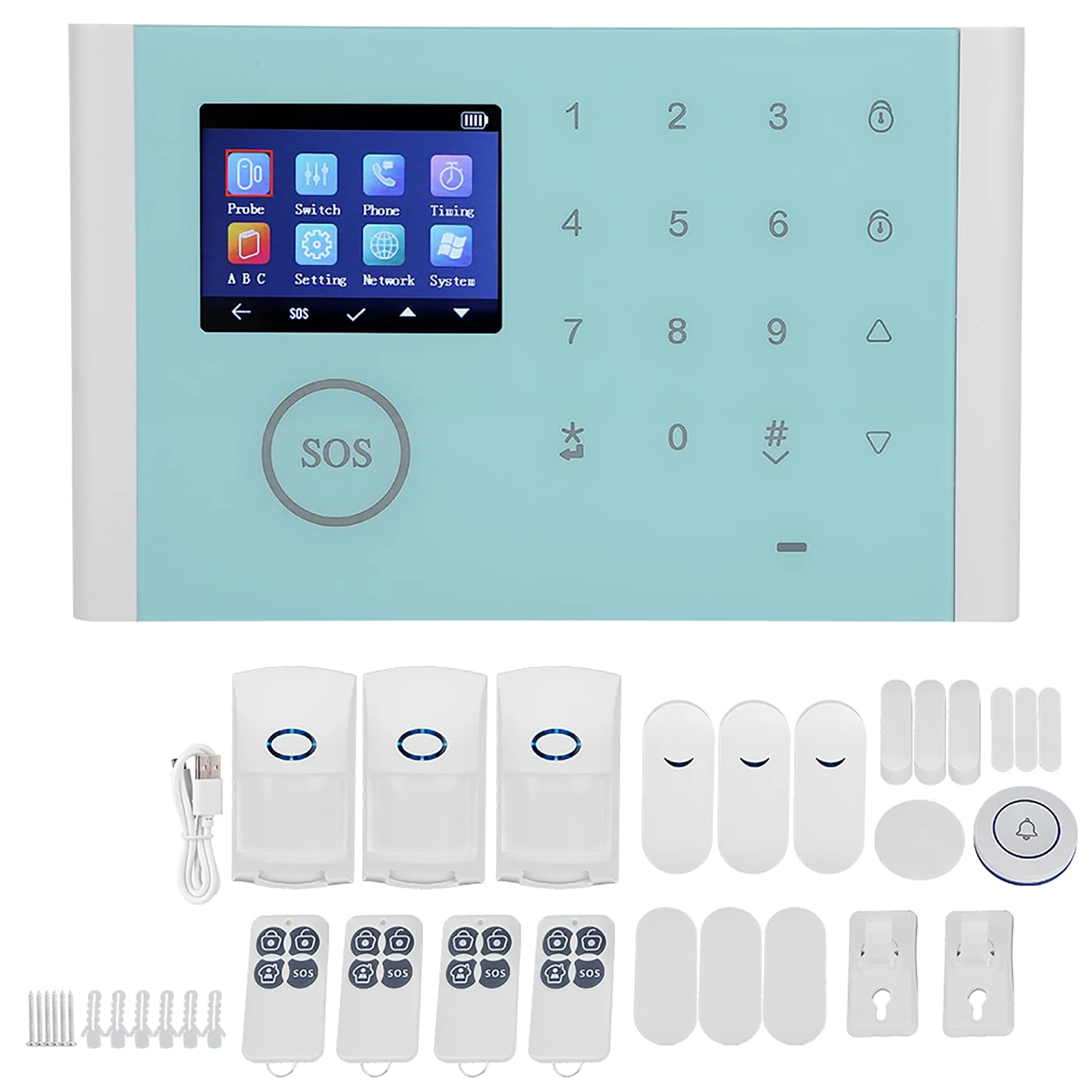 Hyuduo di Sicurezza Domestica WiFi GSM GPRS di Allarme Controllo Vocale Intelligente Da 110 a 230 V CA App Multilingue Avvisi di Chiamata SMS per Utenti di Uffici di Case e Appartamenti