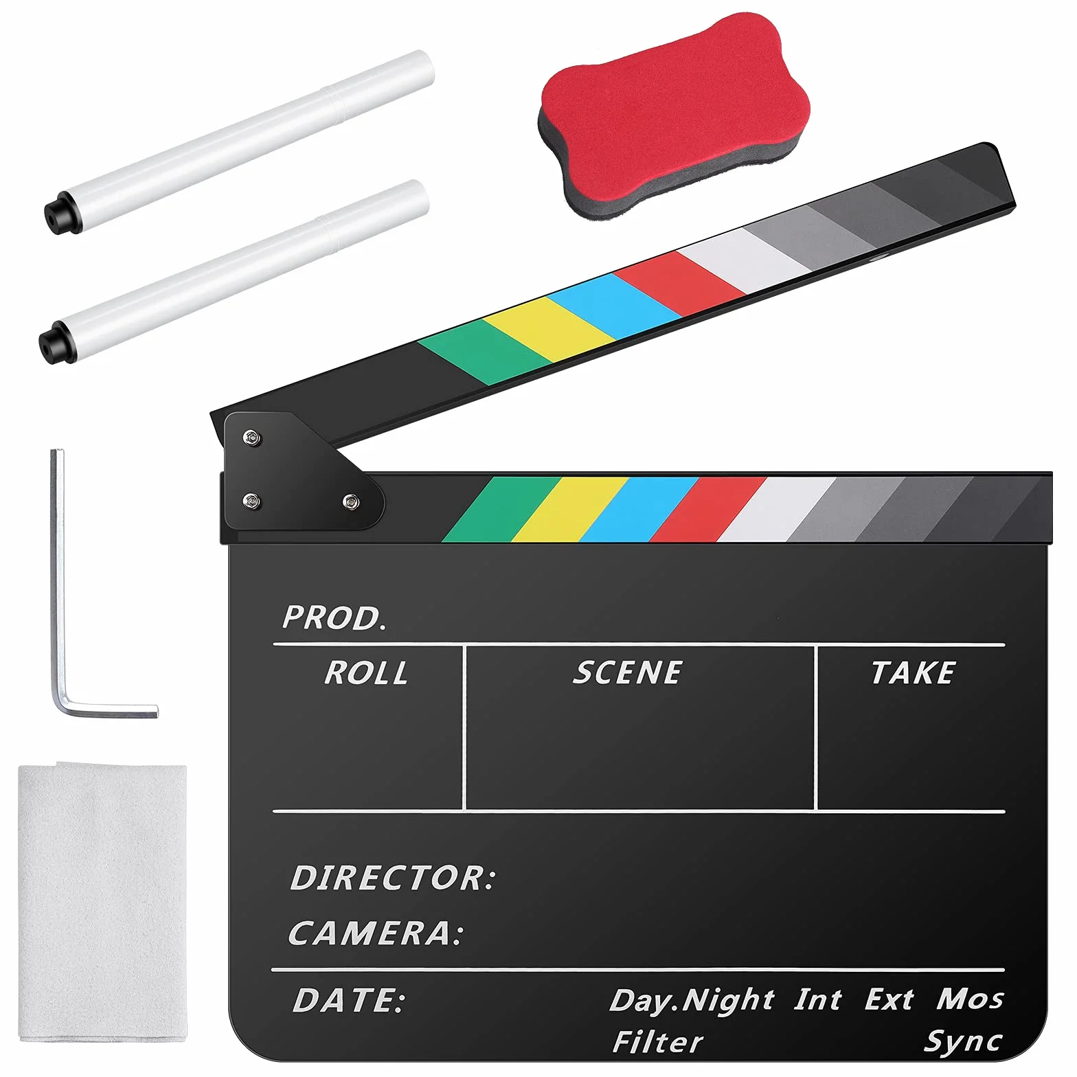 Cinematografico di Film Clapper, Acrilico Assicella Secco Acrylic Plastic Ciak Cinematografico, Multicolor