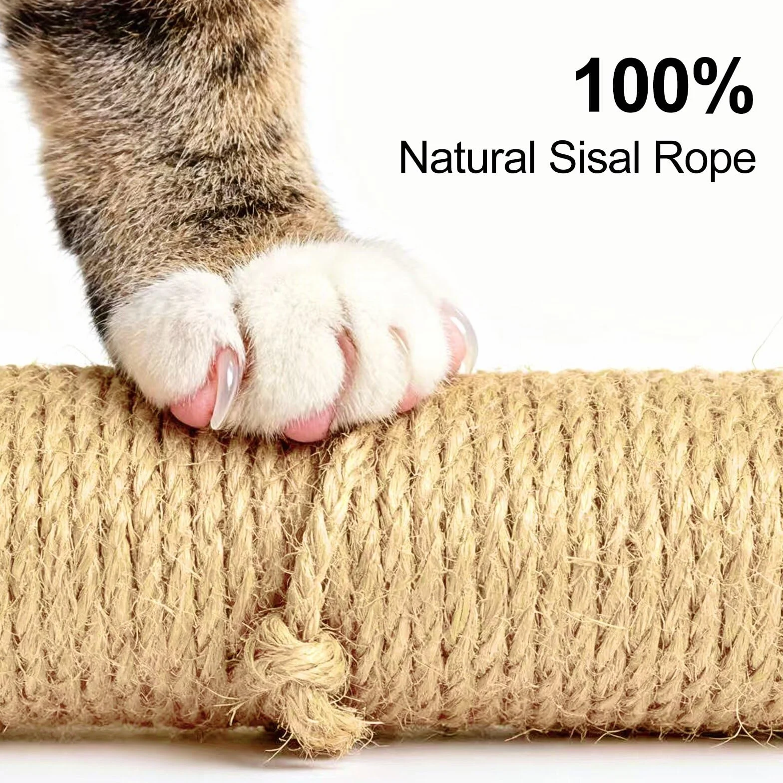 Corda in sisal per tiragraffi, 6 mm x 10 m, per tiragraffi di gatti, fai da te, decorazione per la casa (10 m)