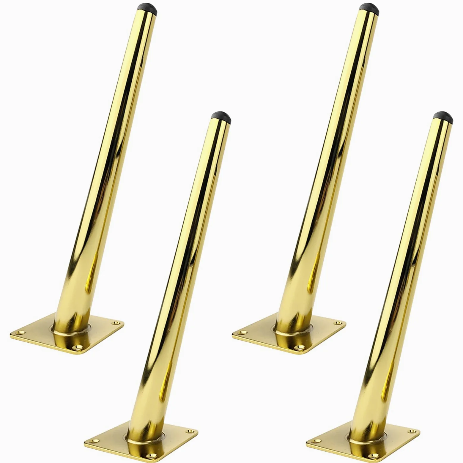 Generico Gambe per Mobili Oro Conico 4 Pezzi Supporto Piedini da Tavolo Dorati Piedini in Ferro Verniciati A Spruzzo Piedini per Divano Altezza: 10-72 cm Piedini per Mobile 43 cm/17