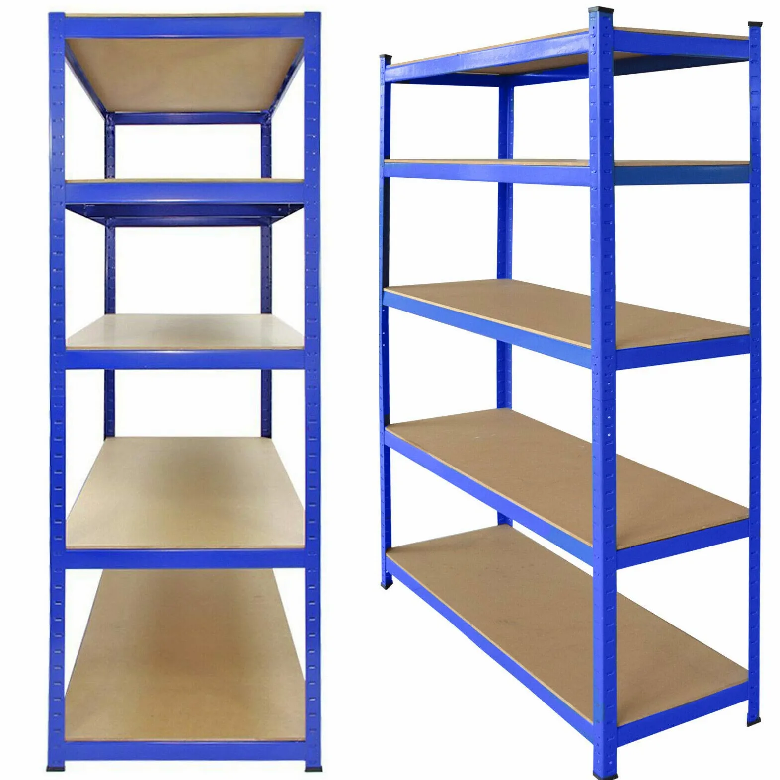Scaffalatura per carichi pesanti, in metallo, per garage, officina, scaffalatura in metallo, scaffalatura a 5 ripiani, scaffale regolabile in MDF, 200 x 100 x 50 cm (A x L x P)