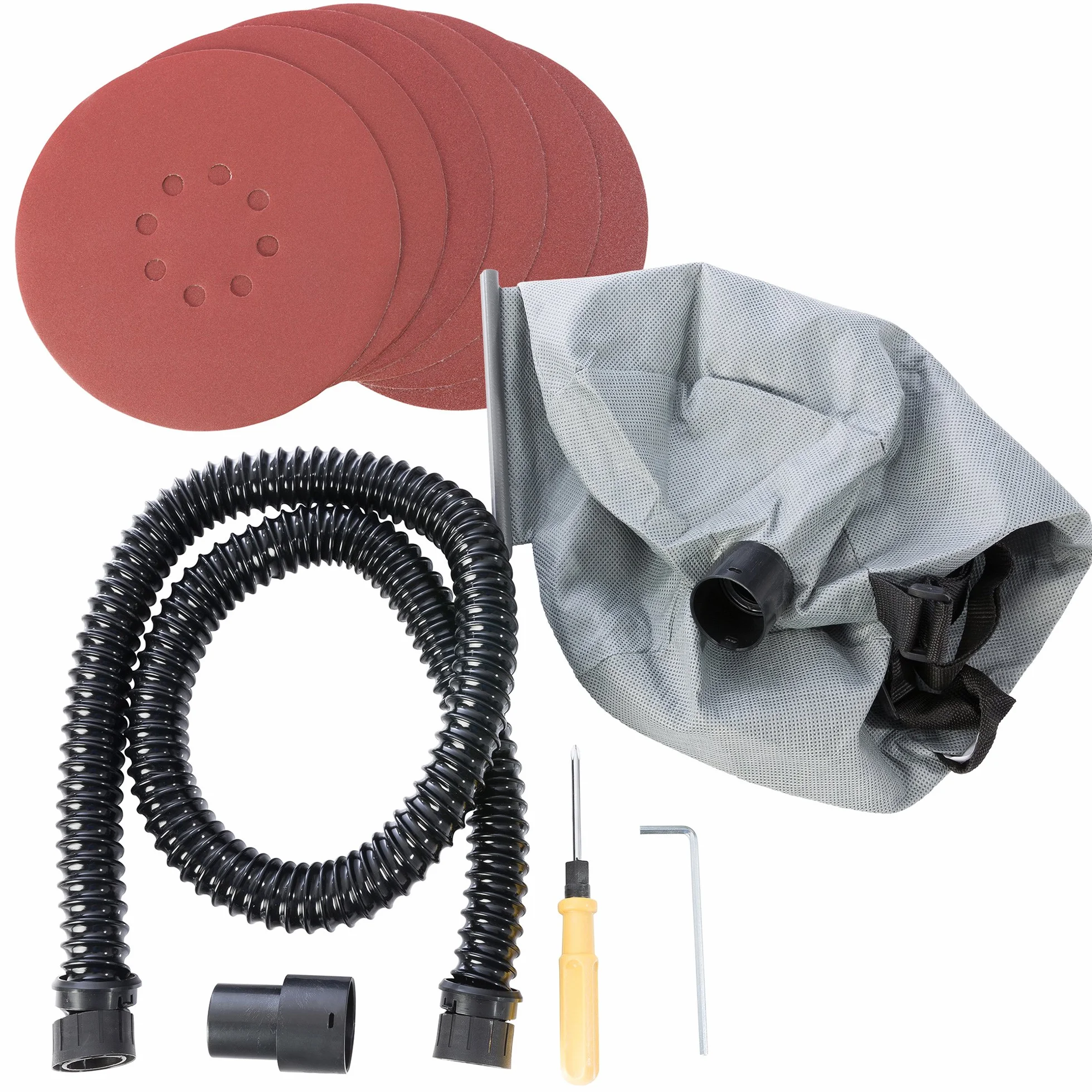 Arebos Levigatrice per cartongesso 750W | Levigatrice a collo lungo Ø225mm con sistema di aspirazione e sacchetto raccoglipolvere | Asta telescopica, testa orientabile, incl. 6 dischi abrasivi