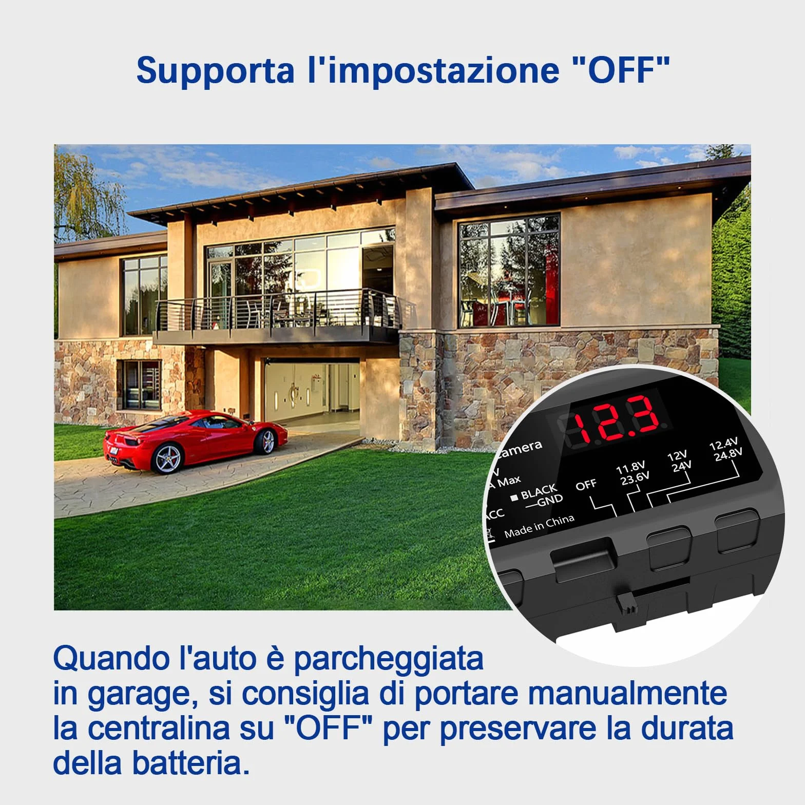 Kit Cablaggio USB-C con Schermo LED, 12V-32V a 5V 3A Auto Cavo di Ricarica Kit 4m 3-Core con Protezione Regolabile a Bassa Tensione, Dash Cam Hardwire Kit Monitoraggio Parcheggio 24 Ore