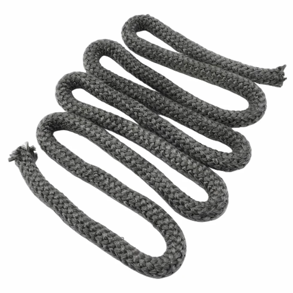 Corda in fibra di vetro per stufe, Guarnizione in corda nera in fibra di vetro 18 mm 20 2 metri intrecciata in grafite a basso attrito | 18mm