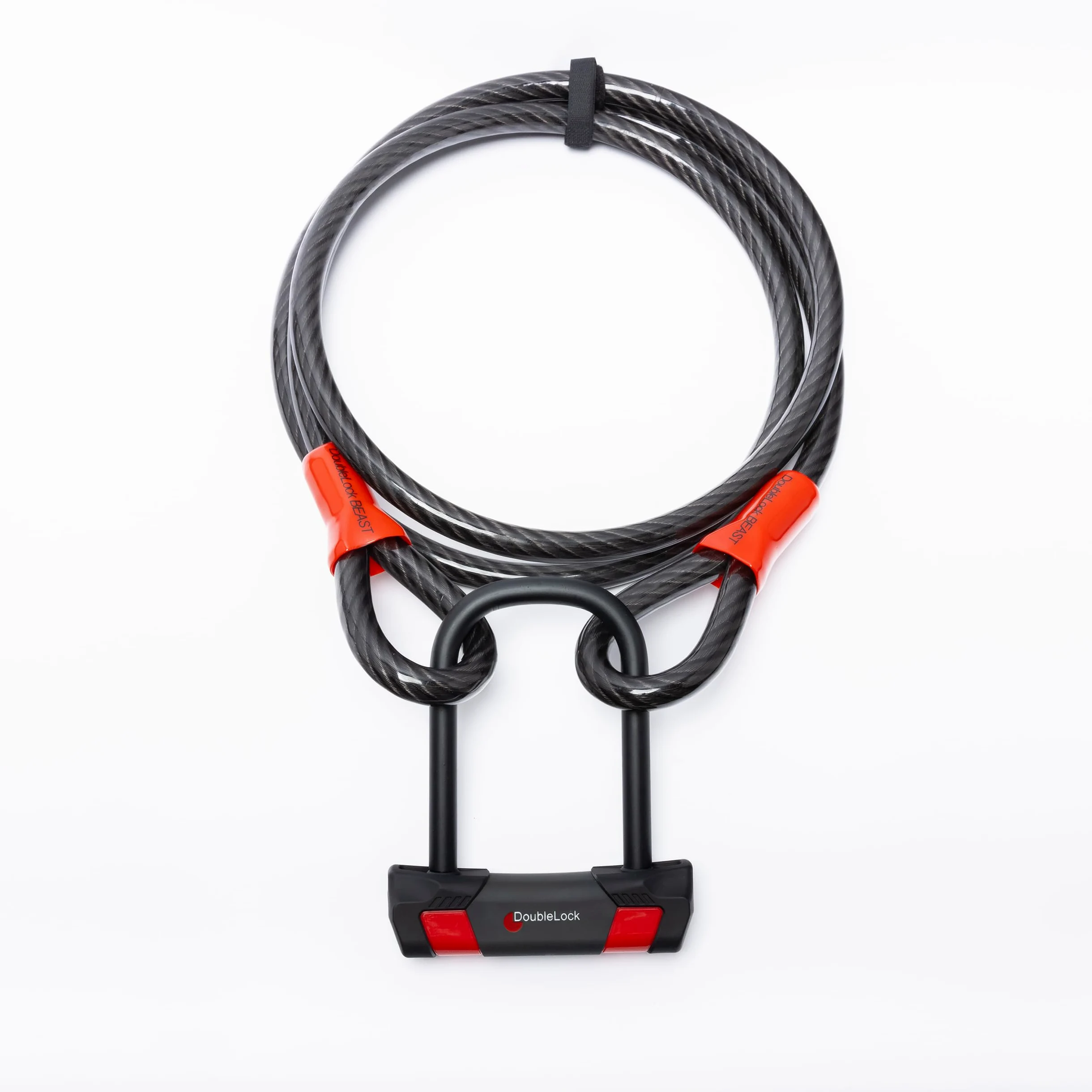 DoubleLock - Lucchetto a cavo - BEAST 300 ART - Lucchetto di sicurezza - Chiusura per uso pesante - Si blocca in cinque secondi - Nero - Cavo in acciaio approvato ART - 300 cm