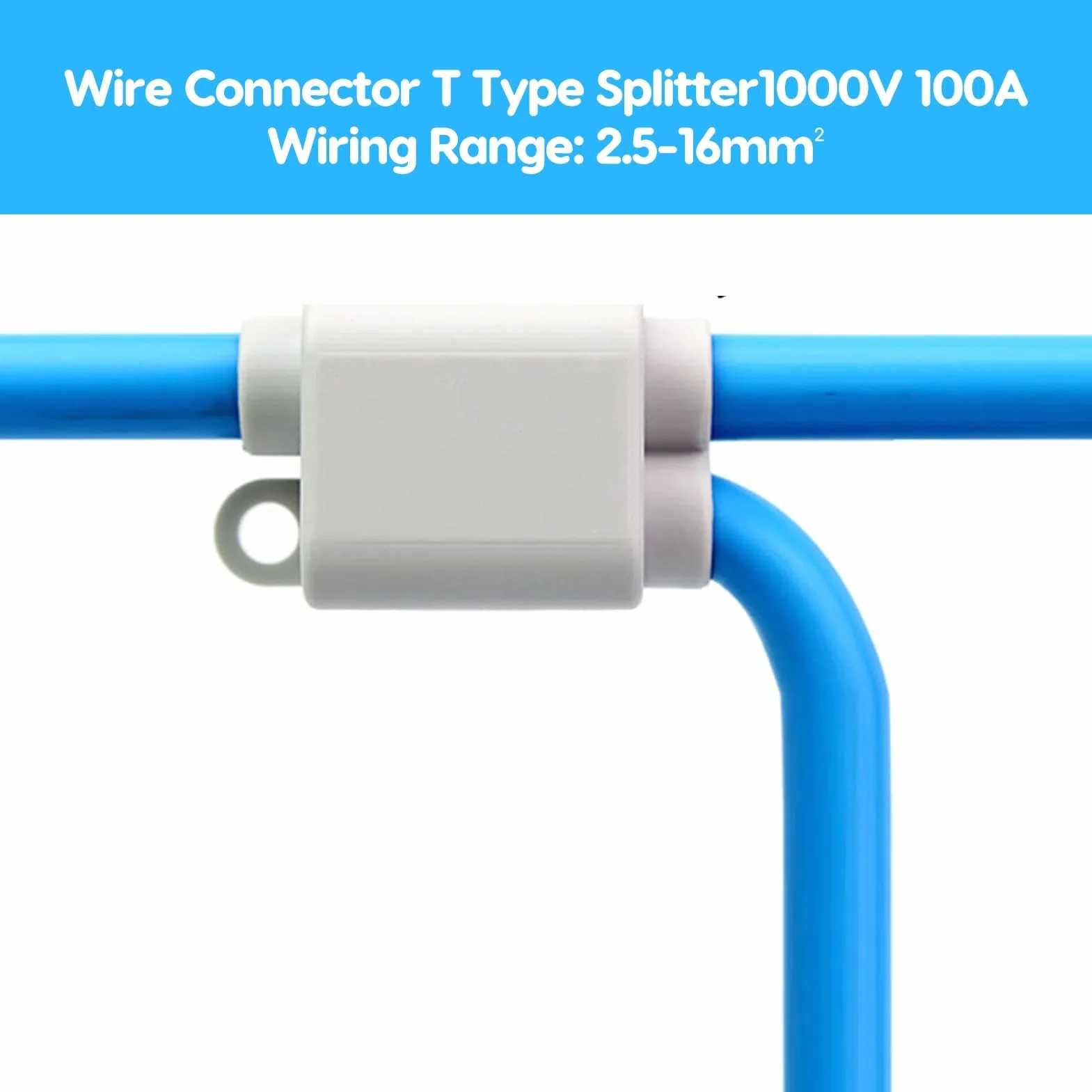 6 Pezzi Tipo T Connettore Splitter Cavo Ad Alta Potenza Spina a 3 Vie Scatola di Giunzione Linea 1000 V 100 A ZK‑1216