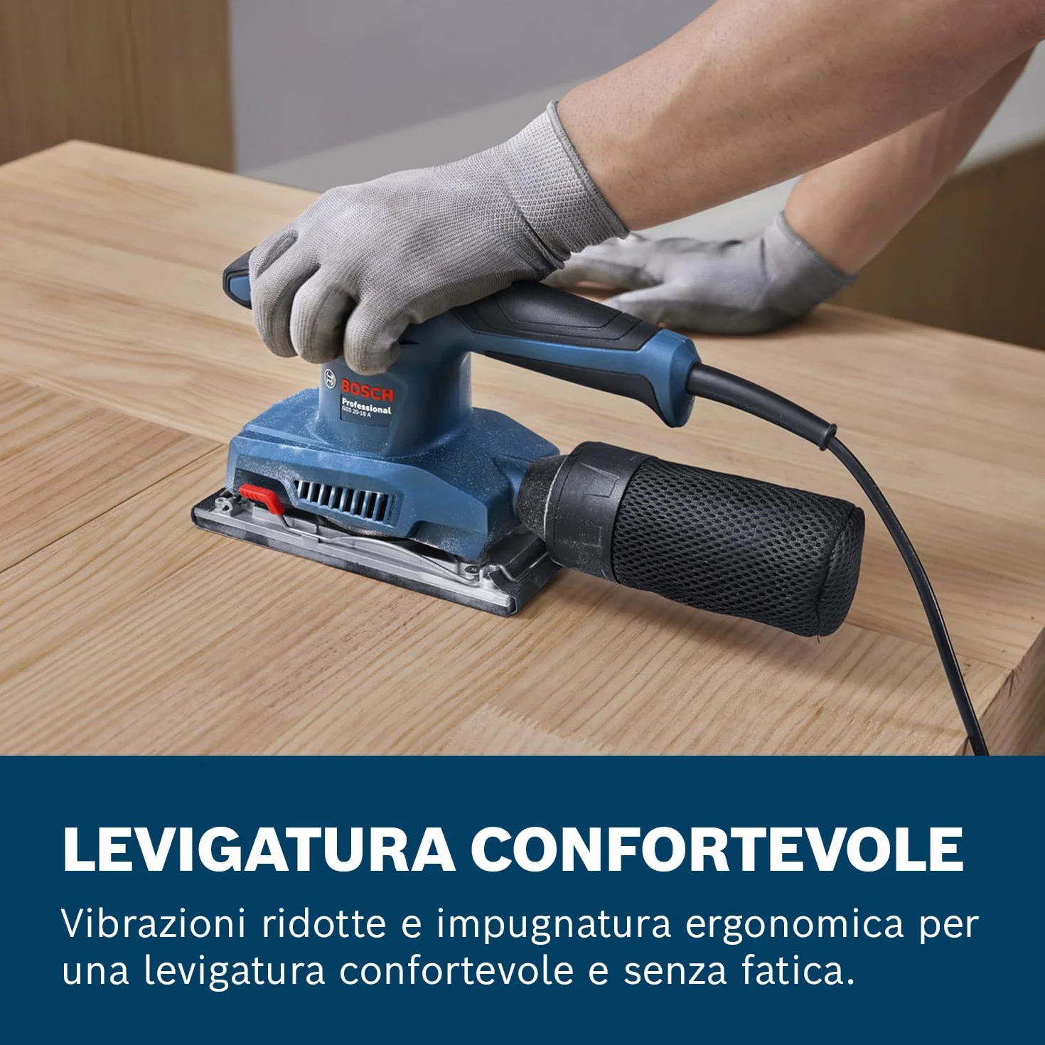 Bosch Professional Levigatrice orbitale a filo GSS 20-18 A (incl. sacchetto raccoglipolvere, piastra perforata)