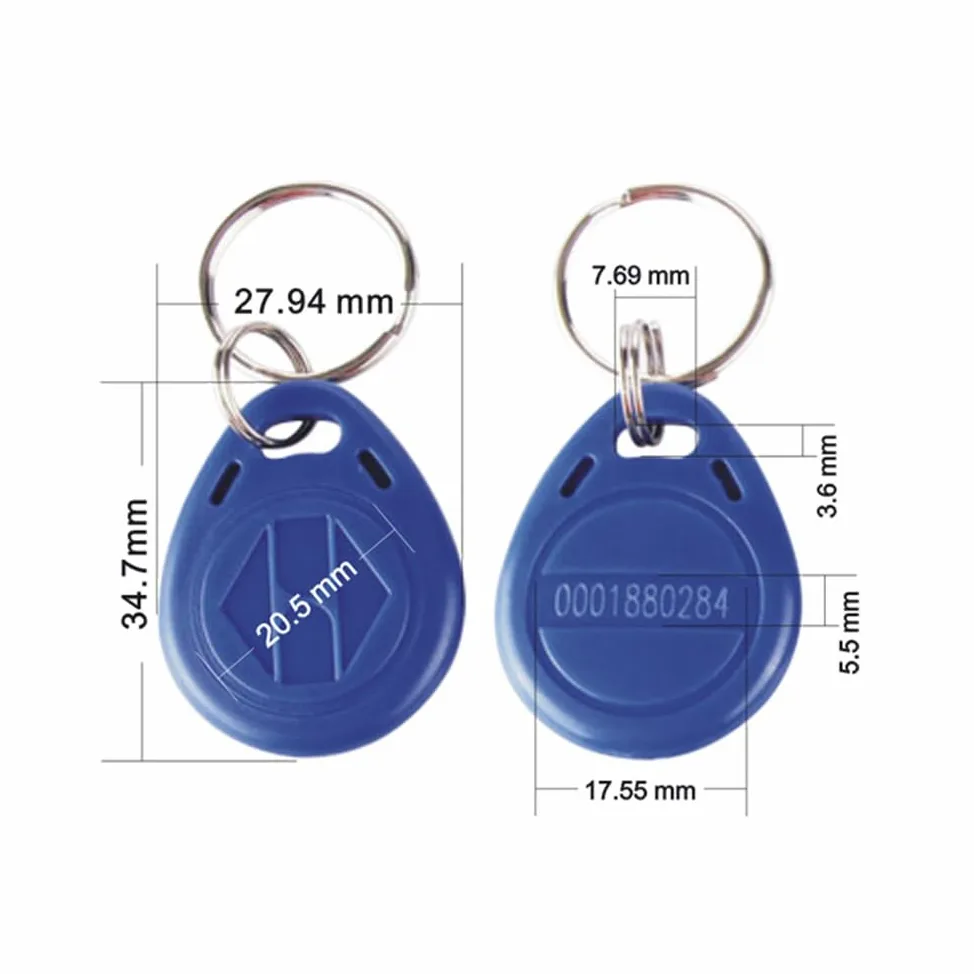 50 portachiavi RFID da 125 KHz TK28/TK4100 di prossimità IC Card Token per controllo accessi serrature intelligenti - Sola lettura