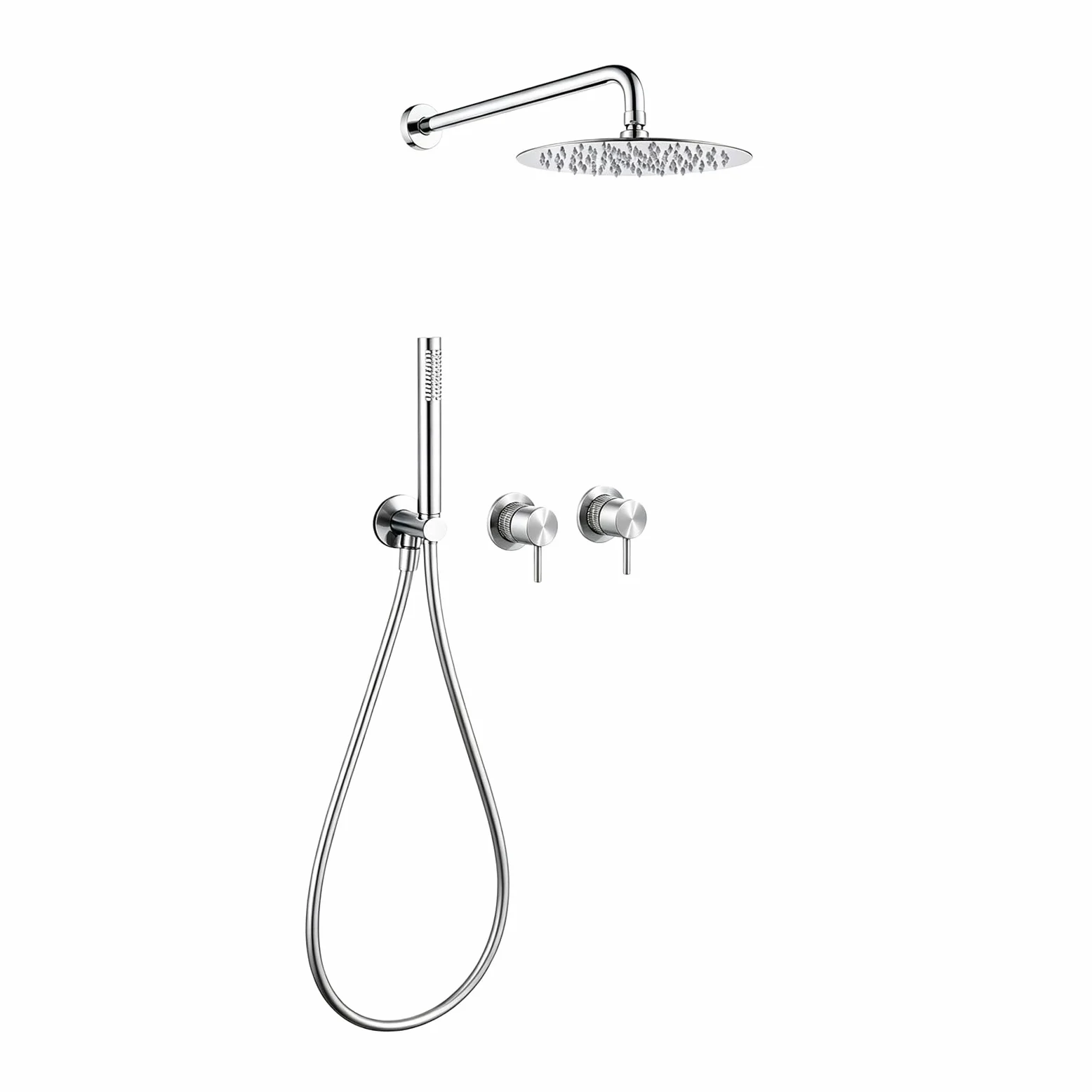 Ch - Set doccia con soffione a pioggia e doccetta portatile, sistema doccia moderno per bagno, facile da inserire, pressione regolabile, esperienza ry