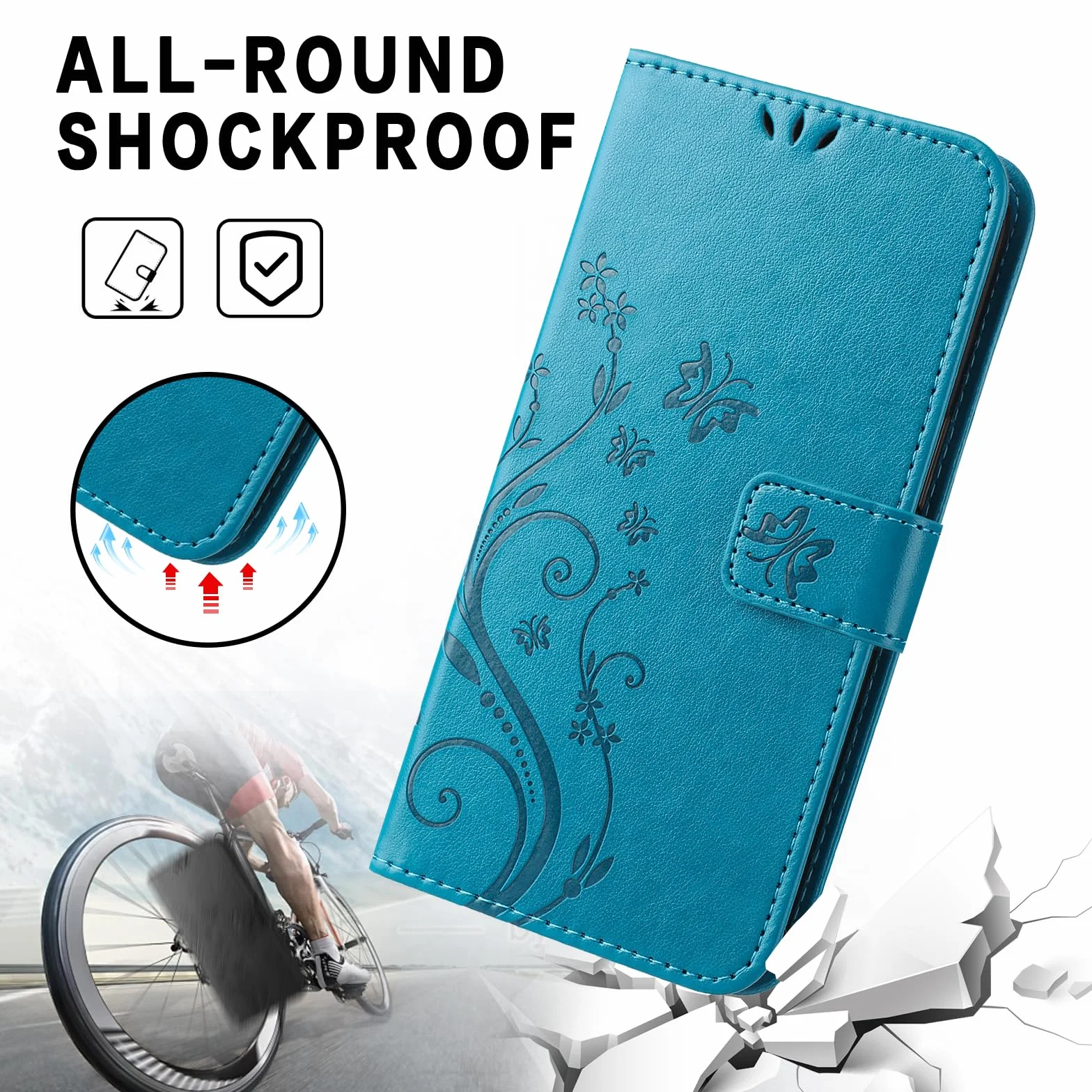 Cover per Samsung Galaxy A52 4G / 5G / A52S 5G, Custodia a Portafoglio in Pelle PU [Slot per Schede], Cover a Libro Flip Caso Custodia per Samsung A52 4G / 5G / A52S 5G, Blu