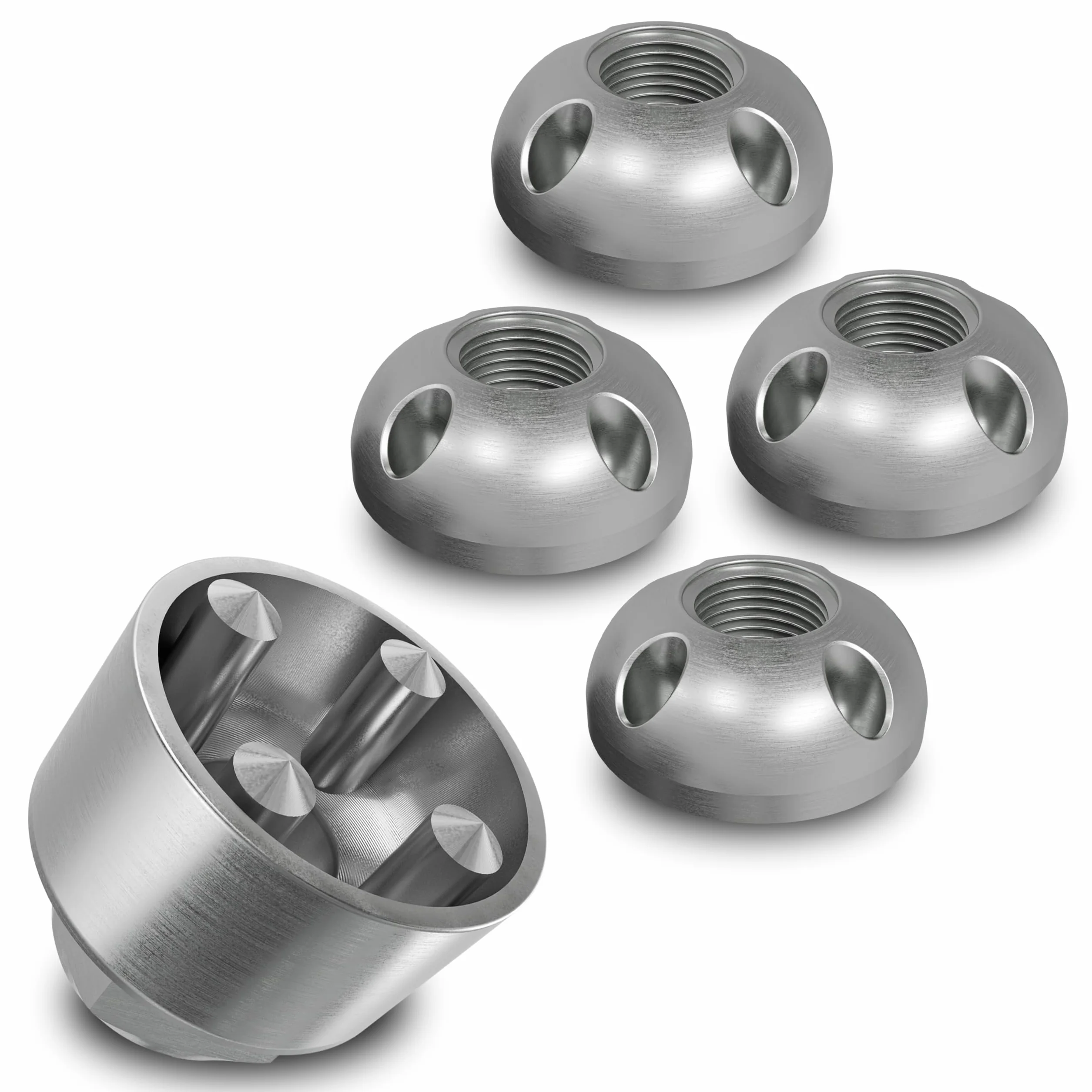 Dado di sicurezza antifurto in acciaio inox V2A M6 M8 M10 M12 4 fori