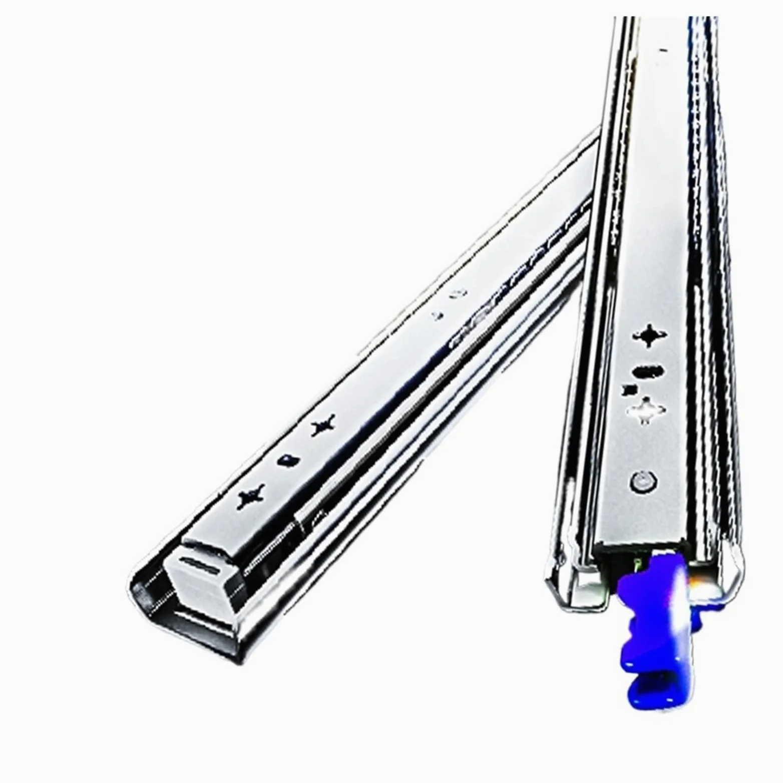 Guide for cassetti a 3 pieghe for carichi pesanti con meccanismo di bloccaggio - Guide con cuscinetti a sfera a estensione totale, lunghezza 10"-60", 1 pz(250mm)