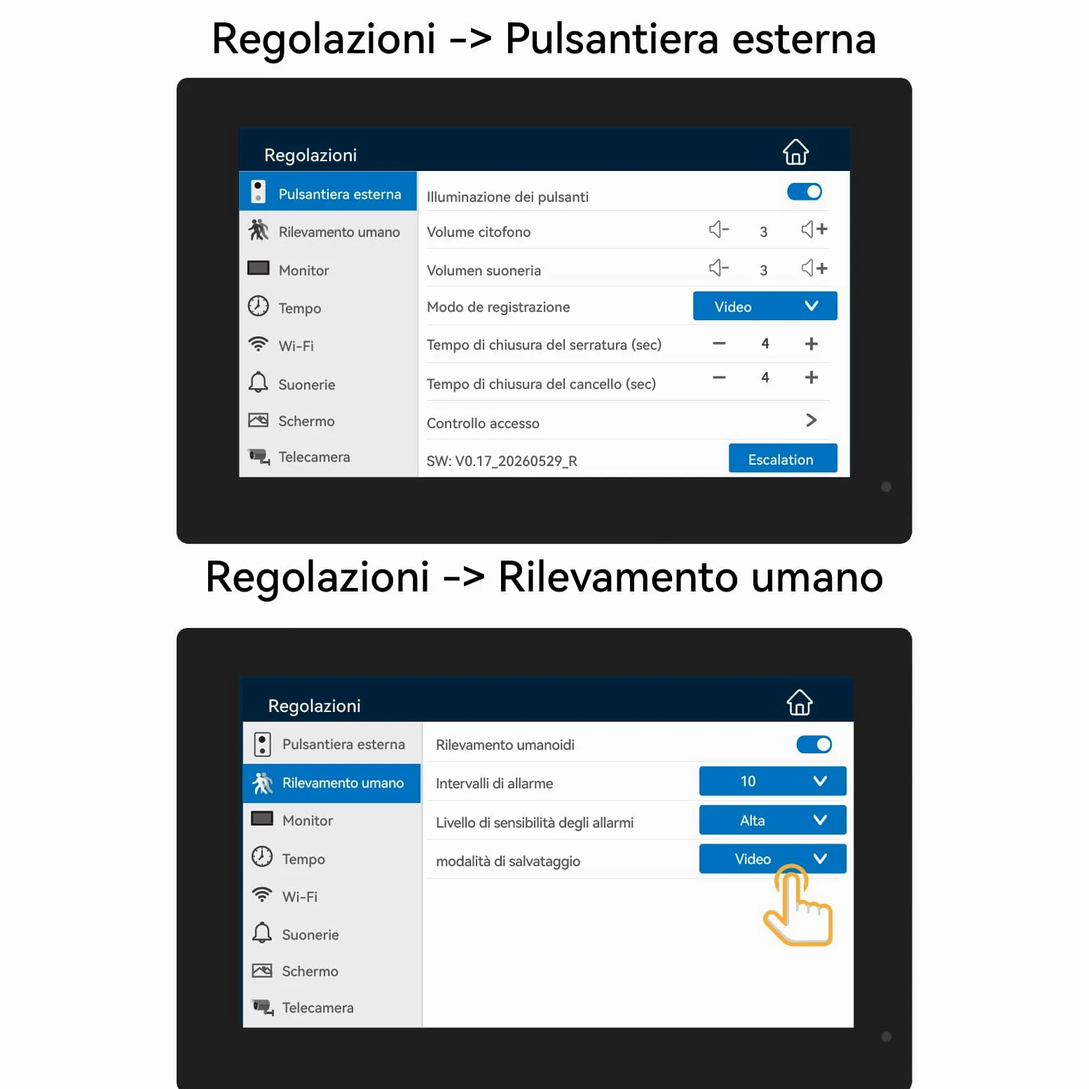 Videocitofono con monitor touch da 7 pollici, compatibile SOLO con i sistemi di videocitofonia KW02-IP7, KW06-IP7, KW02-IP10, KW07-IP7-kit 1080P