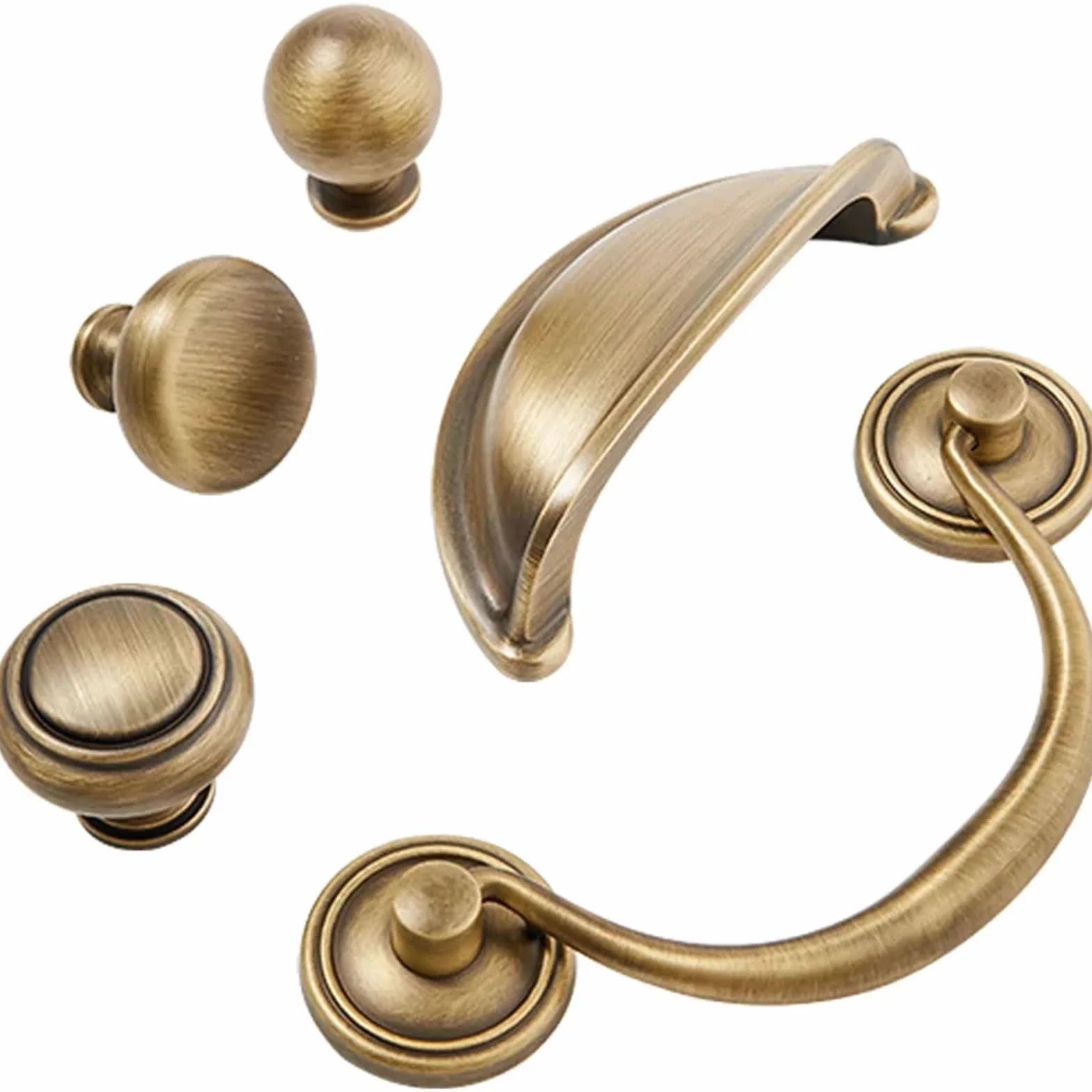 Maniglie a conchiglia in ottone massiccio, 6 pezzi, maniglie per armadietti da cucina, mobili antichi, porte, cassetti, credenze, pomelli per armadietti