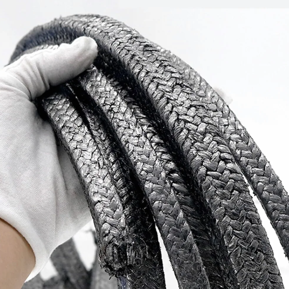 Corda in fibra di vetro per stufe, Guarnizione in fibra intrecciata Baderna in grafite a basso attrito, dimensioni multiple 4x4-12x12mm, 2m/5m | 5MX12MMX12MM