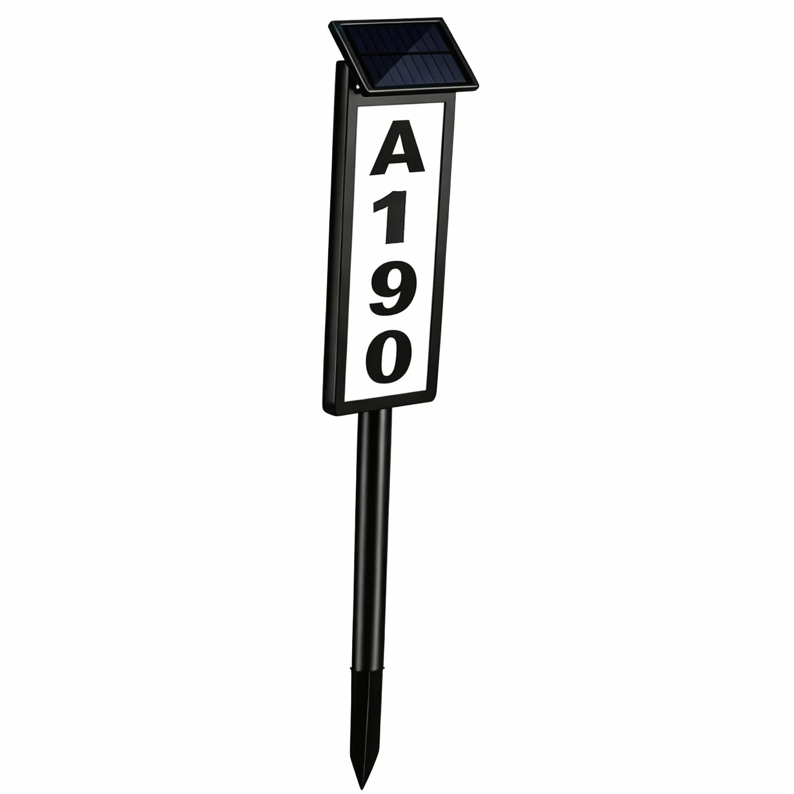 Numero civico a energia solare, cartello luminoso con paletto, impermeabile LED auto on/off, per ingresso giardino prato