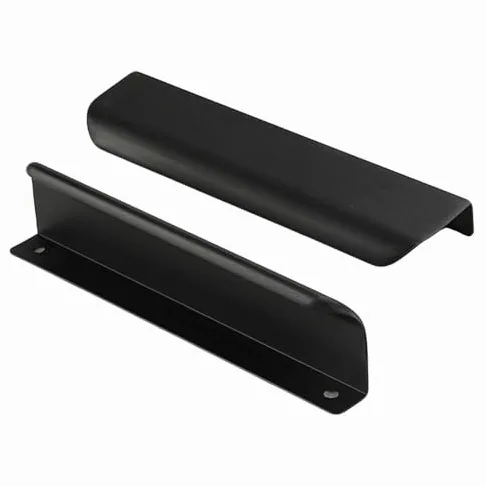 Confezione da 2 maniglie per bordi in alluminio nero, maniglie nascoste per mobili da cucina e cassetti, facili da installare, 300 mm, per decorazioni moderne della casa