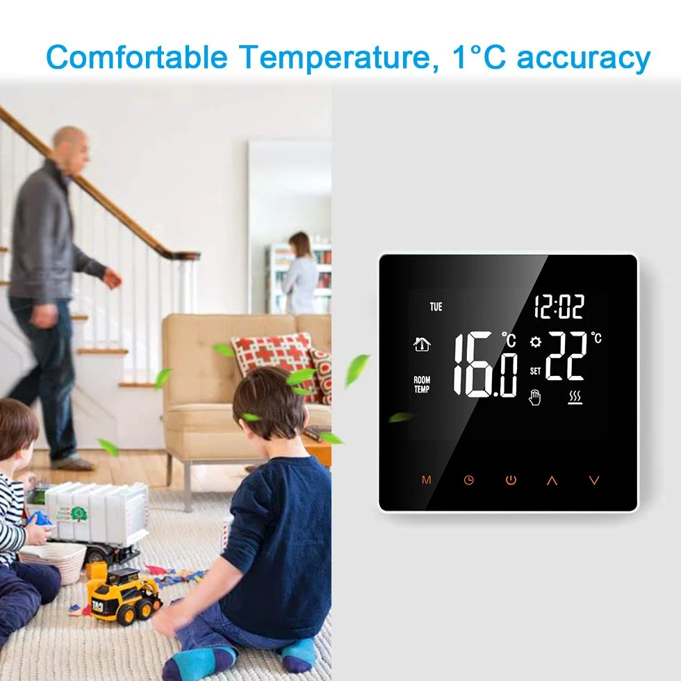Termostato Intelligente WiFi Regolatore Digitale della Temperatura Controllo App Display LCD Touch Screen Settimana programmabile per L'Ufficio Scuola casa Hotel 16A