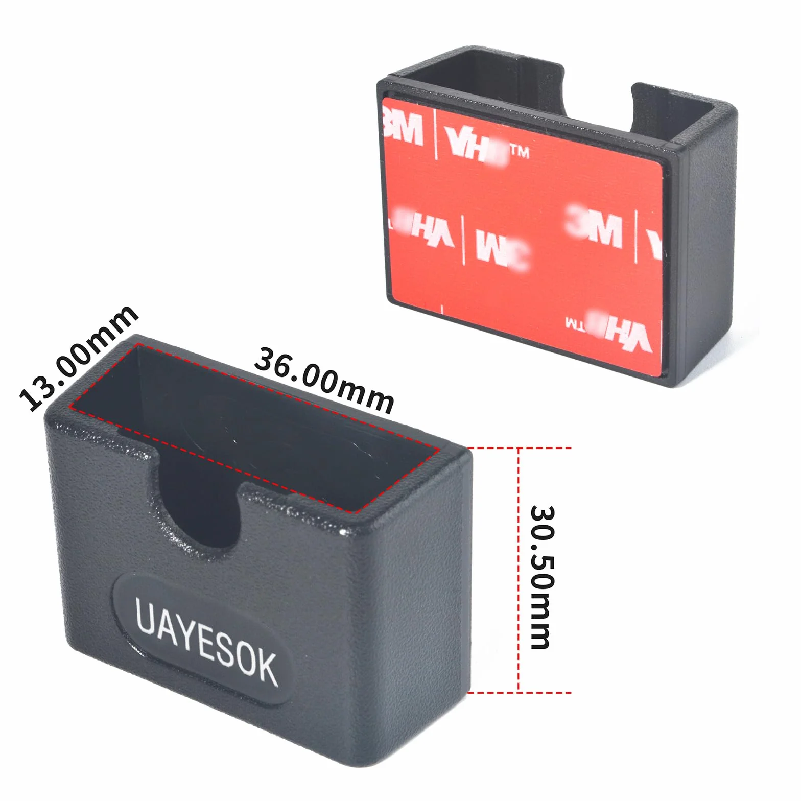 UAYESOK Supporto radio auto, supporto per microfono radio CB con pellicola adesiva 3M, universale, per Motorola Baofeng Kenwood Yaesu Midland Quansheng (nero, 2)