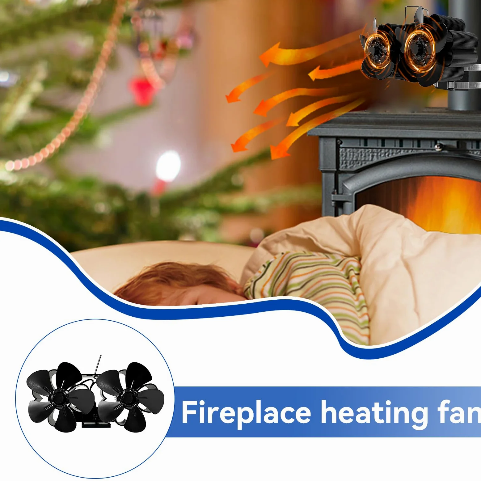 Ventilatore Per Stufa A Legna Protezione Da Surriscaldamento Ventola | Montaggio Parete Per Stufe A Pellet, Ecologico, Automatico, Senza Elettricità
