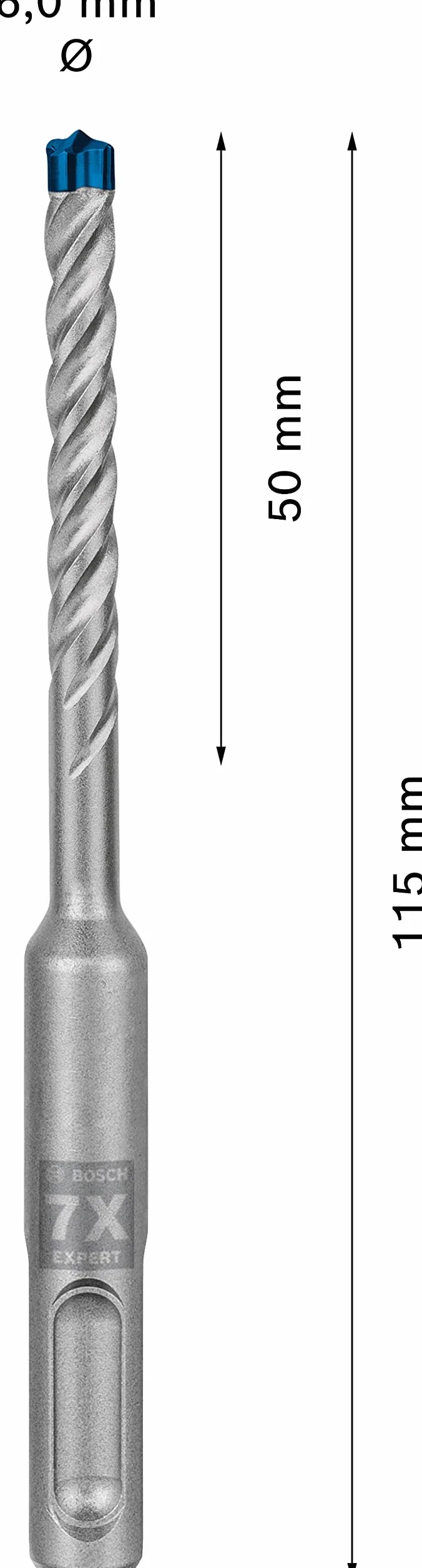Bosch EXPERT SDS plus-7X 6 mm Punta per martelli per Pietra morbida i twarda