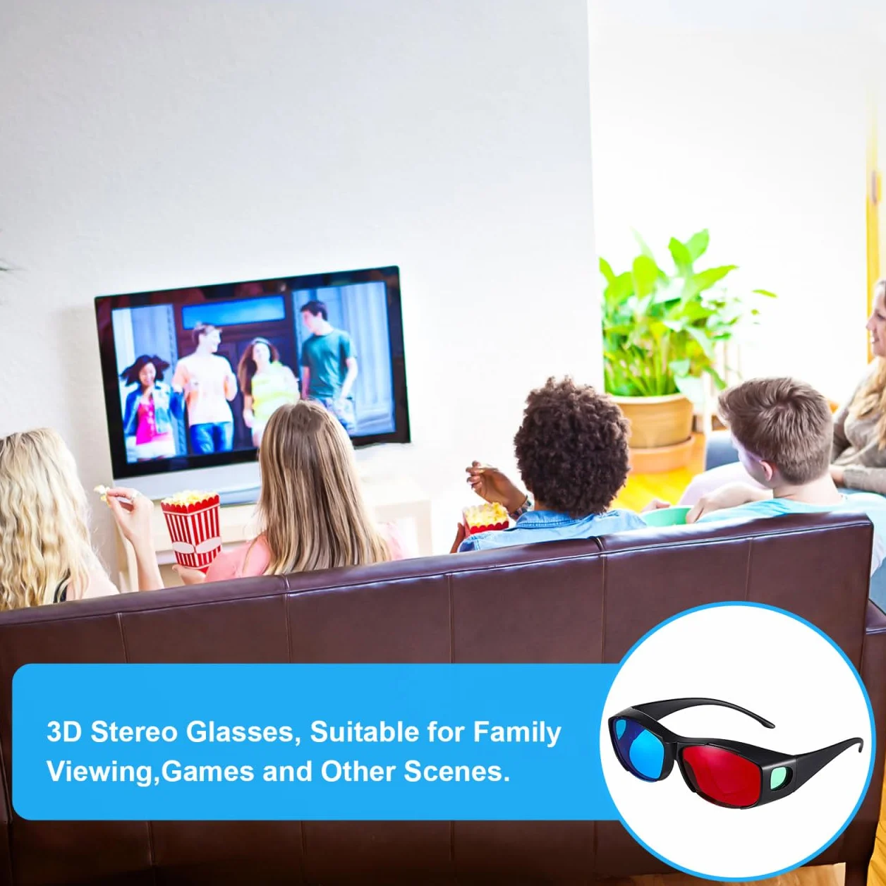 DOITOOL Occhiali 3D Anaglifi Rossi E Blu Per Film a Casa E Cinema Set Da 5 Pezzi in Plastica Leggera Confortevoli E Compatibili Con Proiettori 3D Per Esperienza Visiva Immersiva