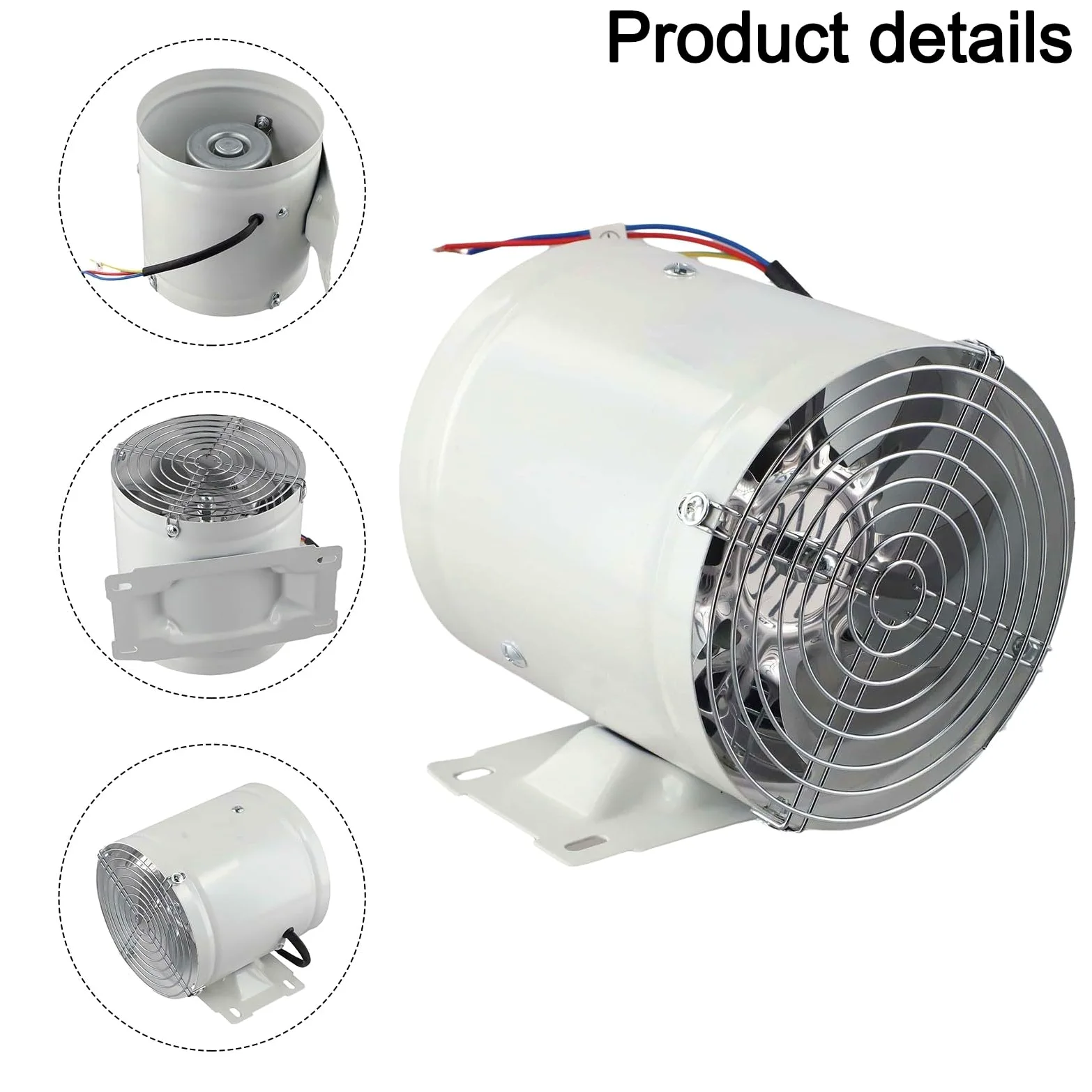 Ventola di aspirazione da 150 mm, 600 m³/h, condotto ad alto flusso d'aria | Volume d'aria di 600 m³/h, 7 lame metalliche, bassa resistenza, flusso d'aria stabile, rimozione efficiente del fumo