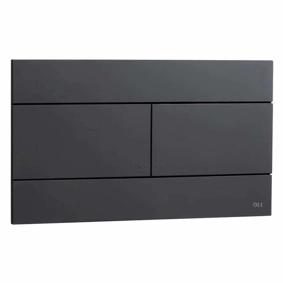 Placca dual cassetta wc Oli74 Plus, doppio scarico, slim nero Matt
