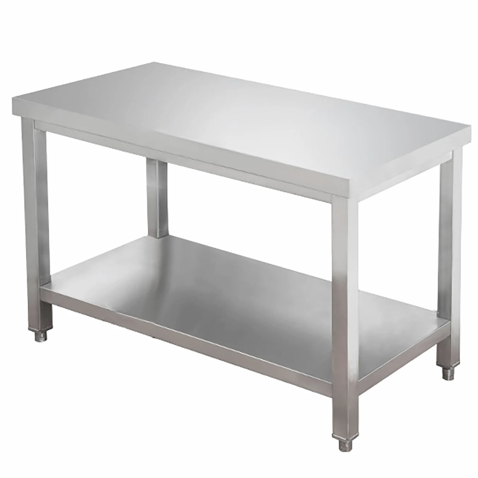 Generico Tavolo da Preparazione Commerciale in Acciaio Inossidabile - Banco da Lavoro in Metallo Resistente per Cucina, Garage e Officina - Doppio Strato, 70x50 cm / 28x20 Pollici, Ideale per la Prep