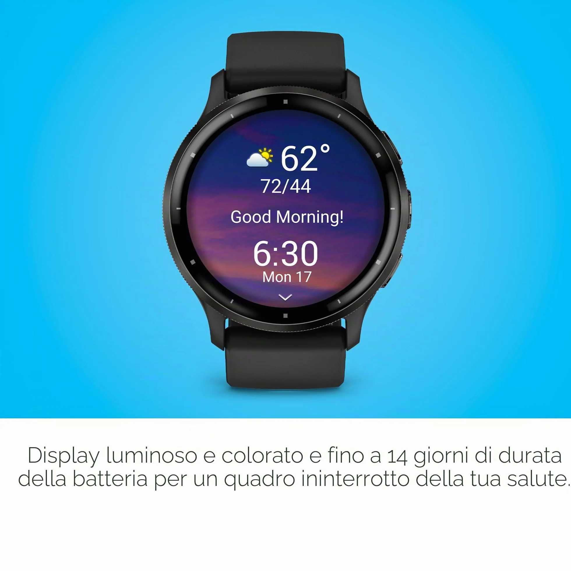 Garmin Venu 3, Smartwatch AMOLED 1,4", Cassa 45mm, Microfono e Speaker, Musica, GarminPay, +30 App sport, GPS, Cardio, SpO2, Autonomia 14 giorni, Black & Slate
