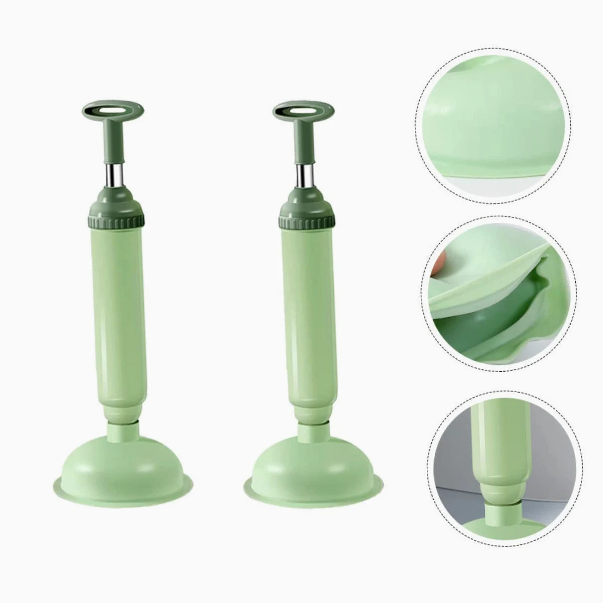 TOPBATHY Stura Water a Pressione per WC, Stantuffo per Bagno e Hotel, 2 Pezzi in PVC e Acciaio Inox, Facile da Pulire, Rimuove Ostruzioni