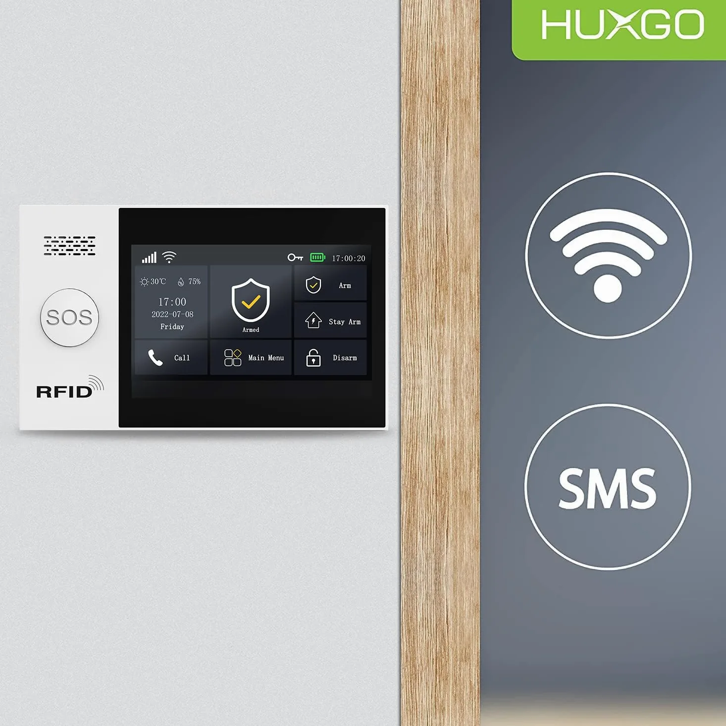 Centrale di allarme wireless HXA007 4G con modulo WiFi e GSM 4G LTE | Controllo tramite Tuya Smart App, SMS e chiamate, funzione di emergenza SOS