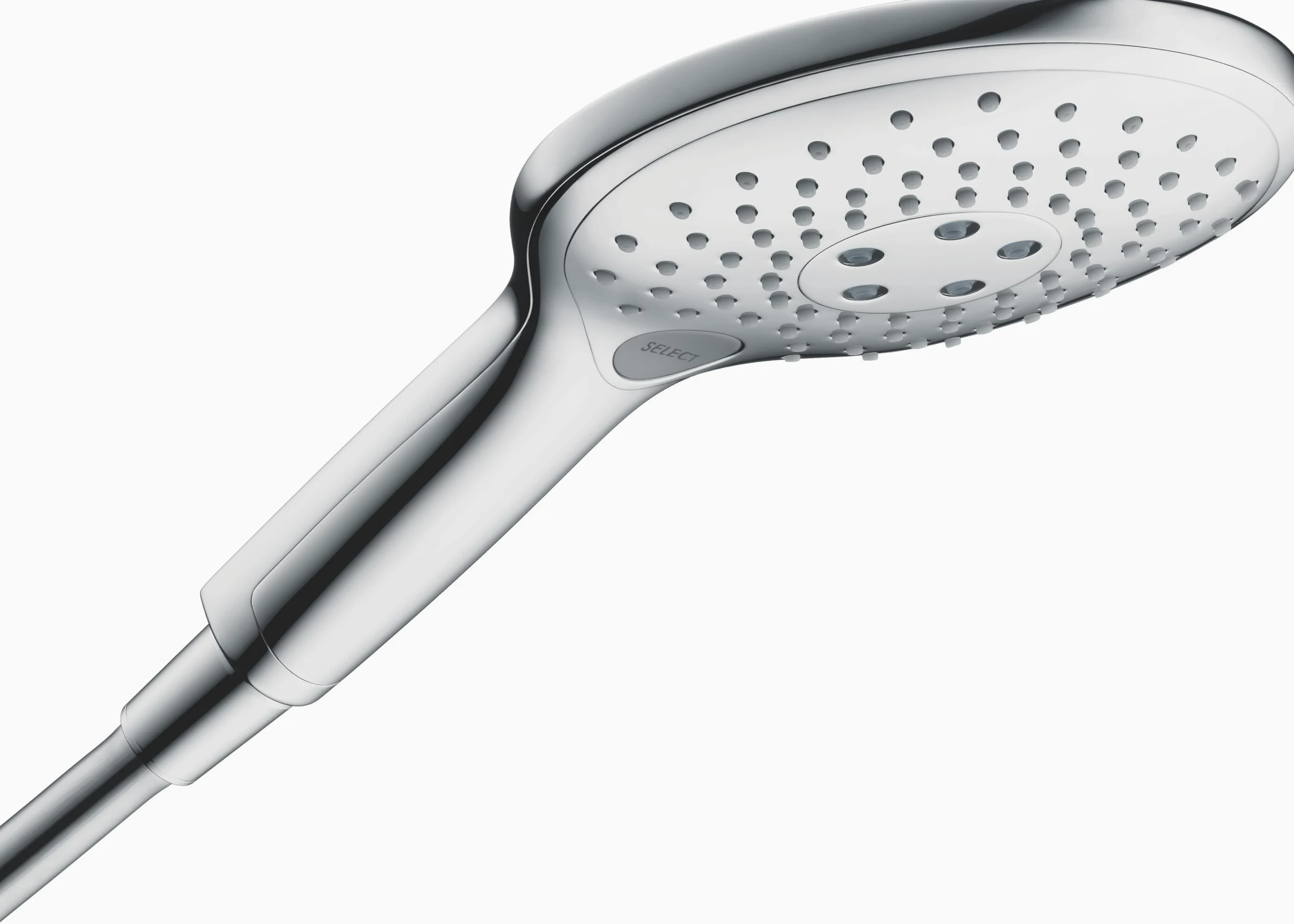 hansgrohe Raindance Select S - Doccetta per doccia, Doccino con 3 getti, Soffione doccia rotondo (⌀ 150 mm) con funzione anticalcare, cromo, 28587000