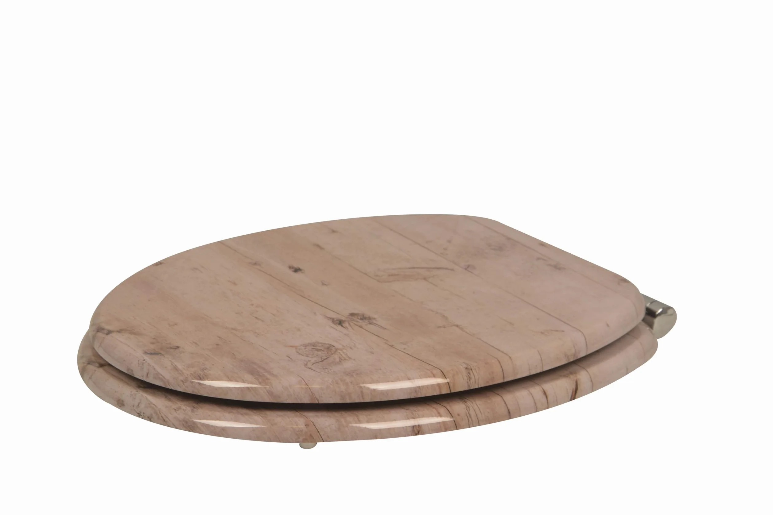 sanicomfort Sedile WC in legno, nucleo in legno MDF, con abbassamento automatico, sedile WC con coprisoffitto, occhialini e coperchio, cerniere in metallo cromate, facile da montare