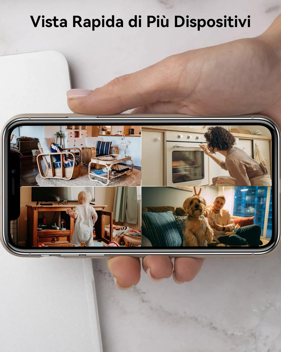 Imou 4MP Telecamera Wi-Fi Interno Videocamera Sorveglianza 2.5K, Rilevamento Umano, Audio Bidirezionale, Tracciamento di Movimento con Sirena, Compatibile con Alexa, Rotazione a 360°, 2.4Ghz Ranger 2C