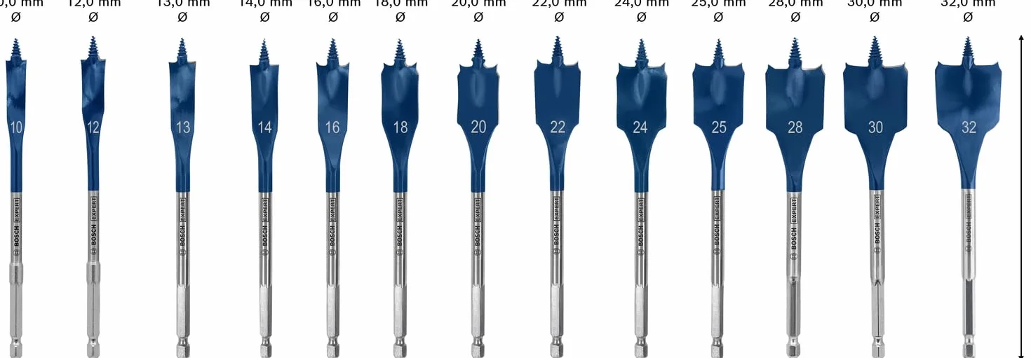 Expert Self Cut Spade Bit Set 13 Pcs w/Pouch